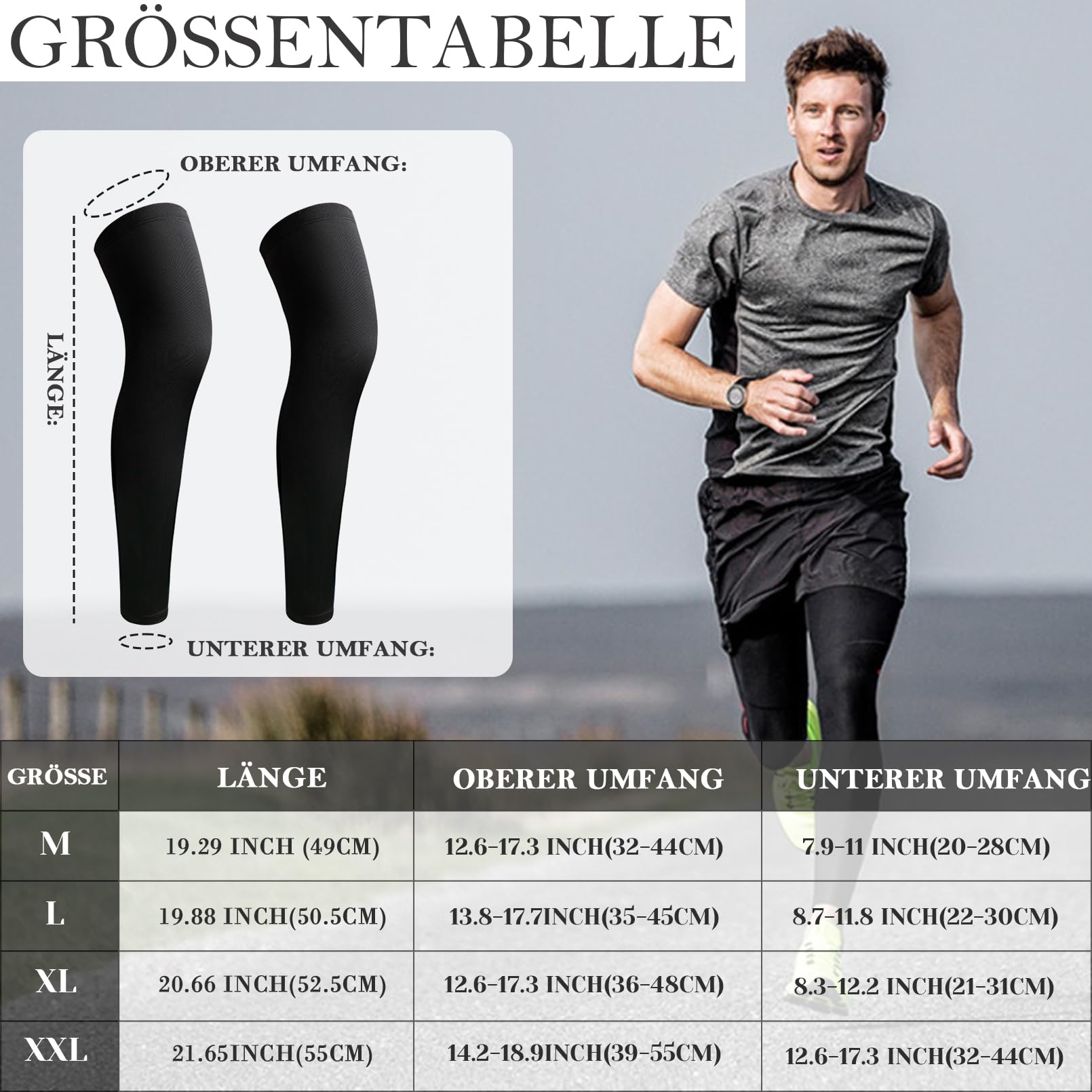 2 paia di manicotti a compressione, maniche lunghe a compressione, protezione solare UV, per ciclismo, per uomini e donne, corsa, basket