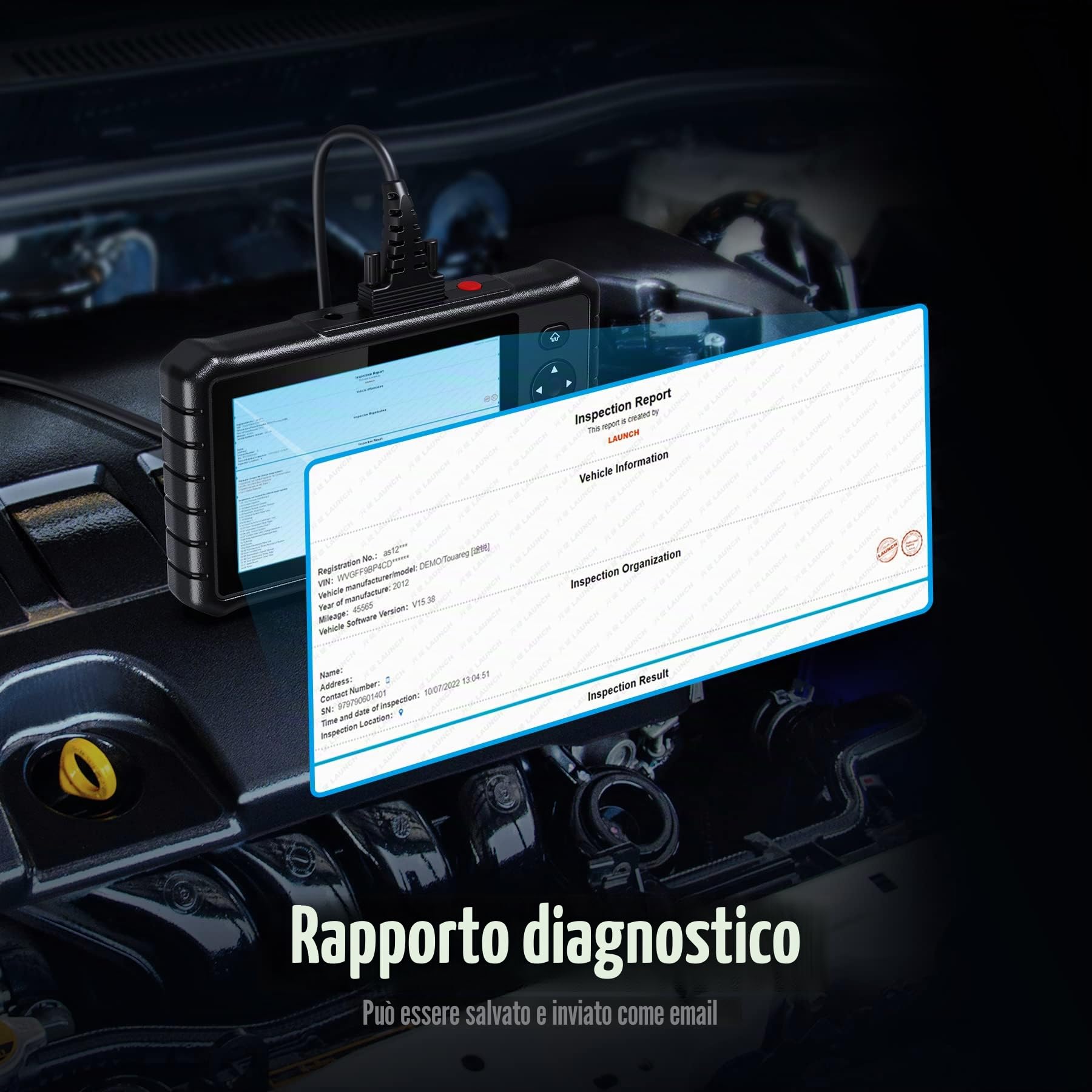 LAUNCH CRP349 - Dispositivo Diagnostico OBD2 Auto Scanner Tutti gli ECU + 28 Funzioni di Servizio oltre 75 Marche - Tester diagnostico OBD Completo con Aggiornamento Gratuito 2 anni tramite Wi-Fi