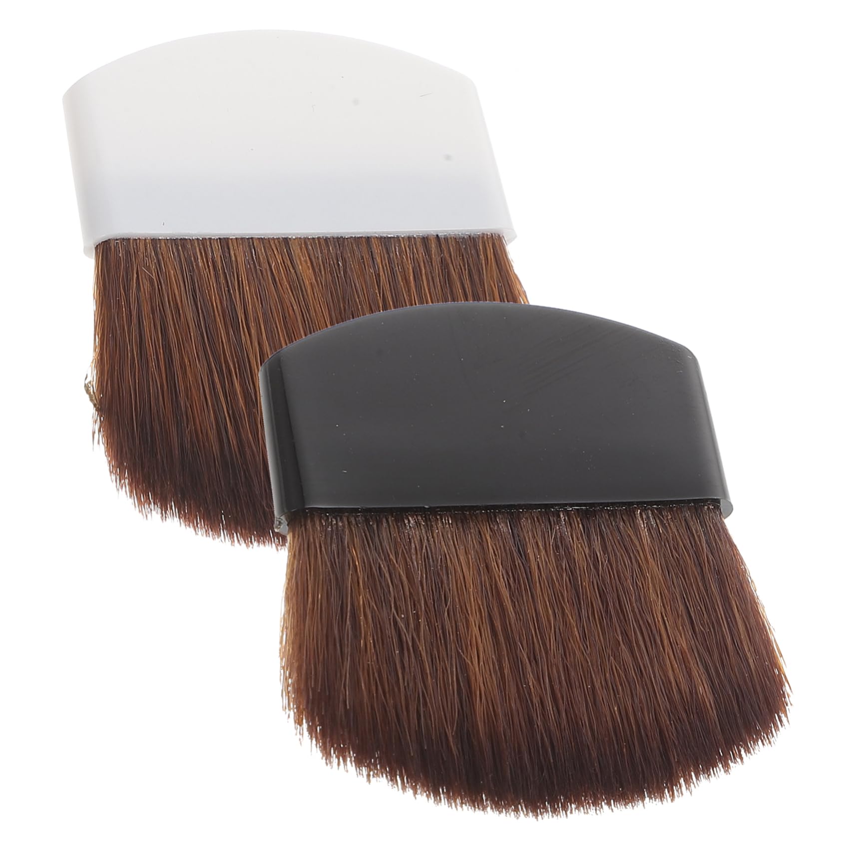 SHERCHPRY 2pezzi Pennello Blush Polvere Realizzato in Plastica e Crine Di Cavallo Design Compatto e Portatile Impugnatura Liscia Adatto Per Trucco Viso e Fard Bianco e Nero