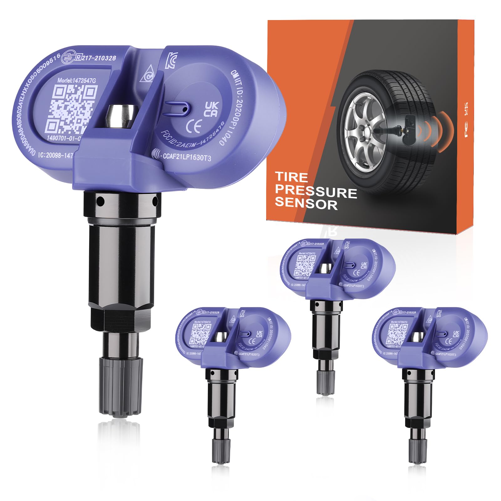 4 Stück Bluetooth Reifendrucksensor für Tesla, TPMS Sensor RDKS Reifendruckkontrollsystem Kompatibel mit 2020-2025 Tesla Model S/3/X/Y 149070101C 1490701-01-B 1490701-01-C