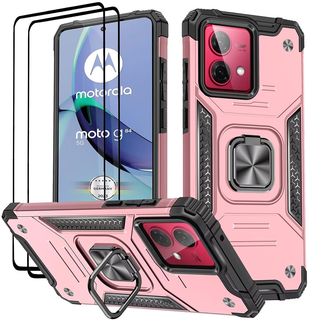 Schutzhülle Für Motorola Moto G84 5G, Airbag-Design, Stoßfest, TPU & Silikon, Dunkelblau