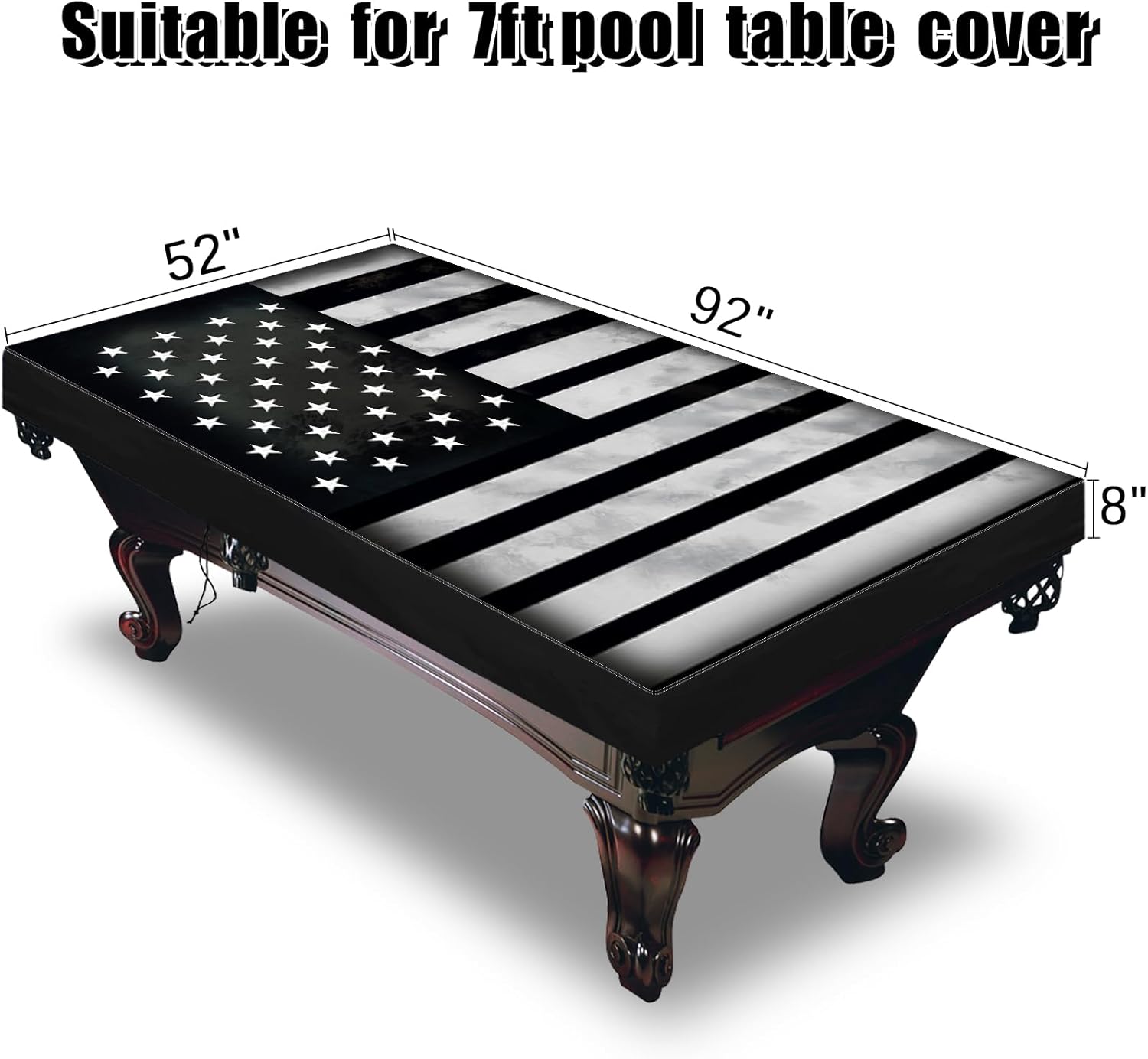 Pool Table Cover, Waterproof & Dustproof Outdoor/Indoor Pool Table Accessories，Billiards Accessories Polyester Taffeta Cloth Table