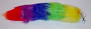 Fox Tail 12" Key Chain with Clip-rainbow