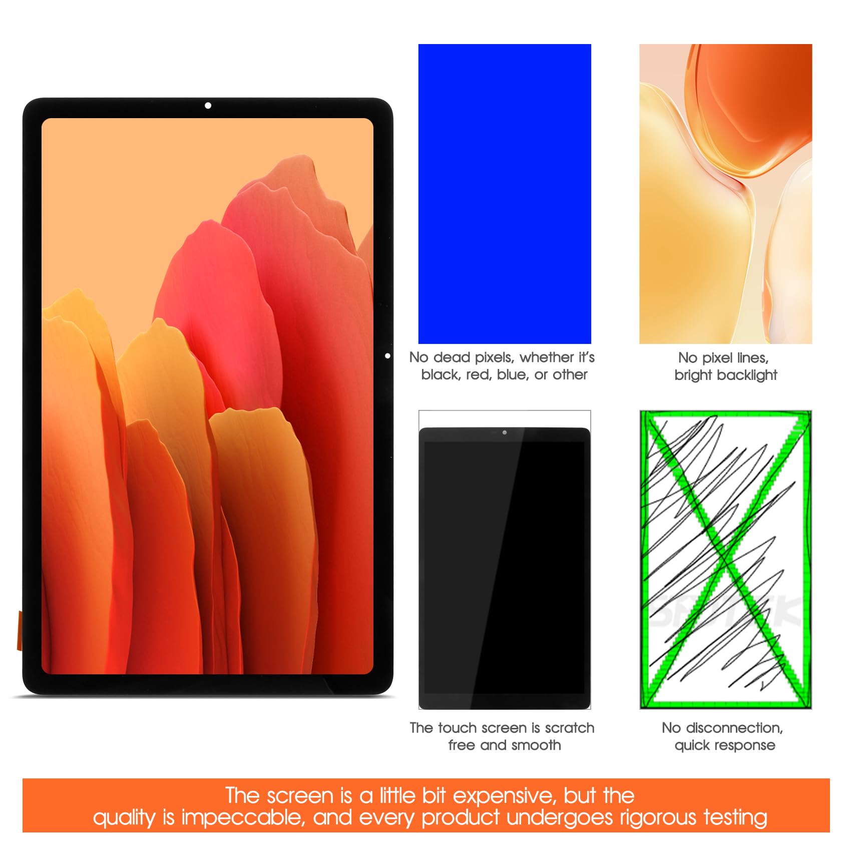 LCD Bildschirm für Samsung Galaxy Tab S6 Lite 2022 LCD Display für Samsung Tab S6 Lite 2022 SM-P613 SM-P619 10,4 Zoll Bildschirmersatz Digitizer Glasplatte Assembly mit Reparatur, Schwarz