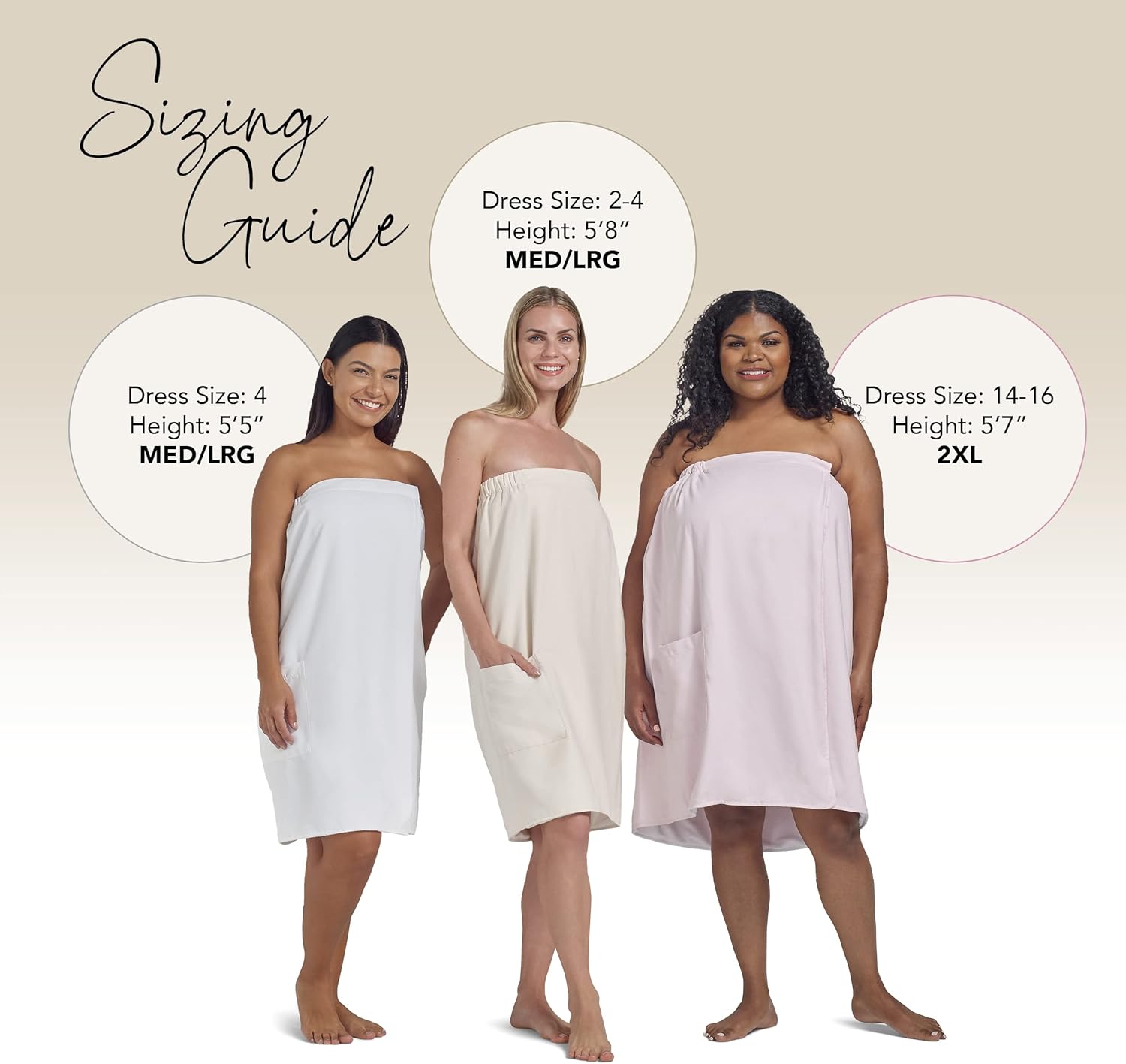 Boca Microfiber Towel Wrap for Women - Spa Wrap Towel Dress for Shower, Bath, Gym, Sauna or Pool - Secure & Adjustable, Plus Size