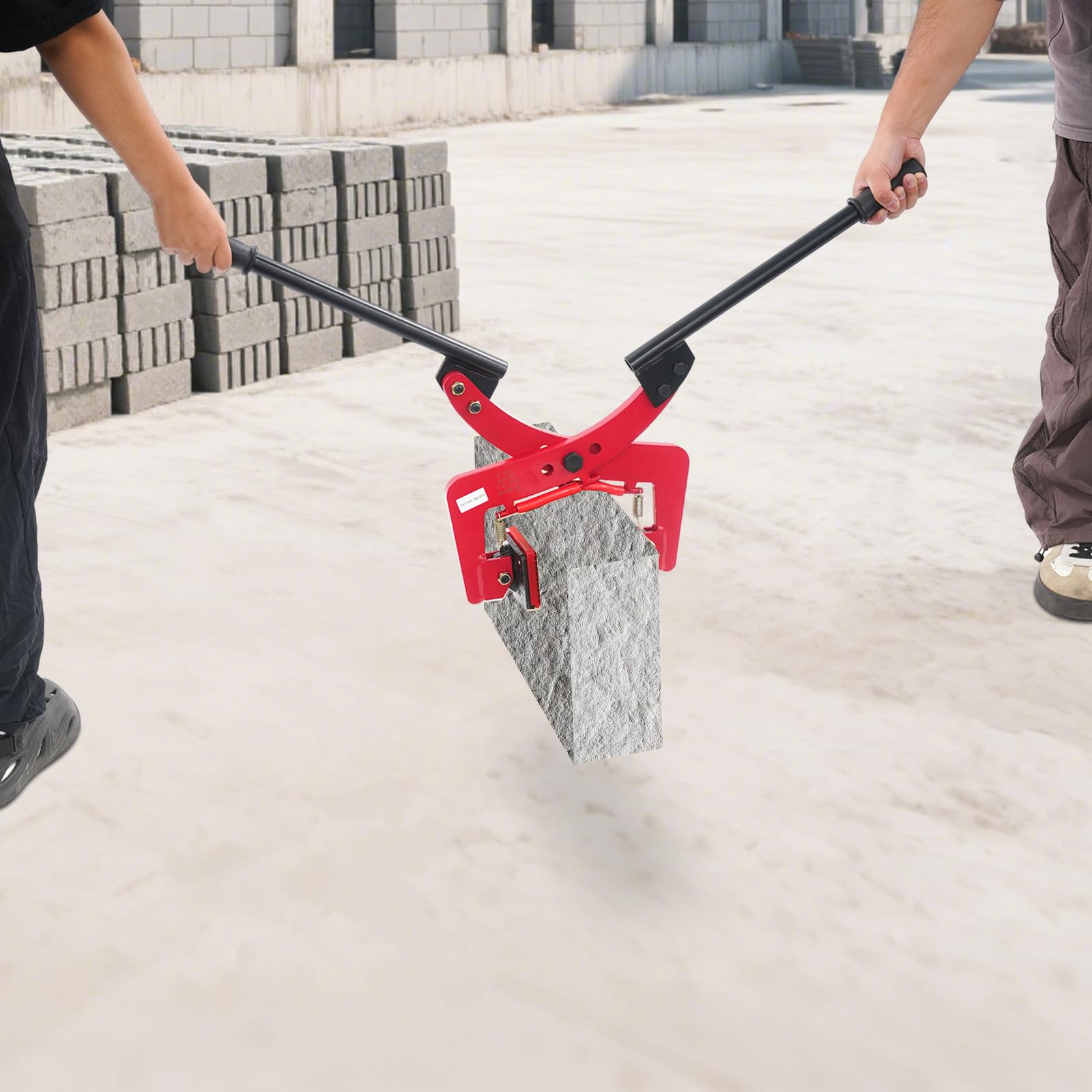 Pinza a doppio sollevamento, pinza per pietre – Pinza per pietre in acciaio Q355, portata 280 kg, regolabile 8 – 30 cm, cuscinetti in gomma antiscivolo, per marmo, cemento, granito (325 kg)