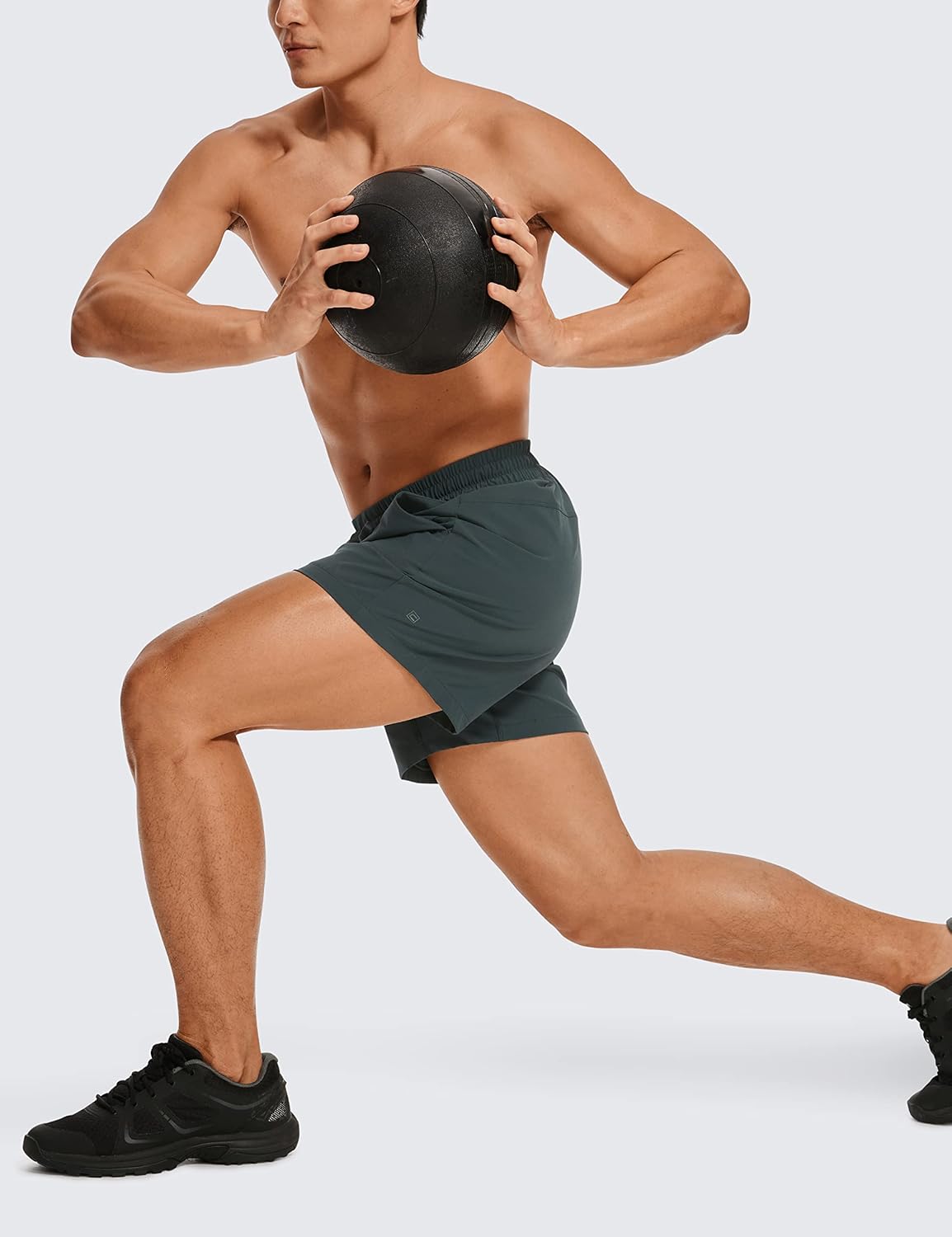 CRZ YOGA Mens 2 in 1 Running Shorts 5" - Lined Workout Quick Dry for Workout Sports Athletic with Pockets - Image 3