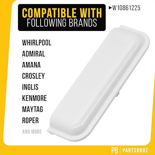 Miniatura 8 de PartsBroz W10861225 - Manija para puerta de secadora (paquete de 2)  Compatible con Whirlpool Maytag Kenmore Crosley  Reemplaza W10714516 AP5999398
