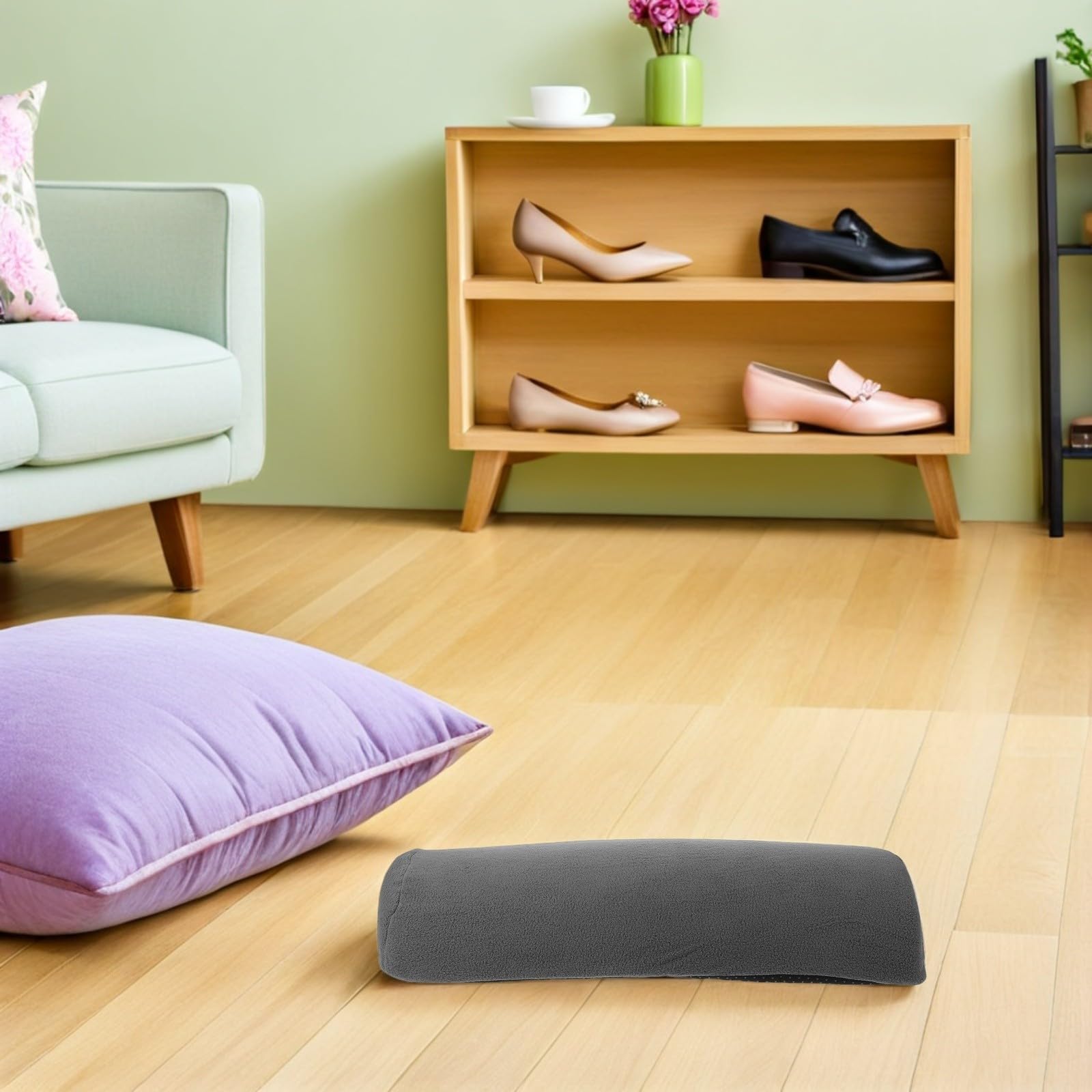 POPETPOP Almohada para Piernas Ergonómica Media Luna Espuma de Alta Densidad y Forro de Pelusa, Cojín Elevado para Dormir Adecuado para Largas Sesiones Sentado y Camping