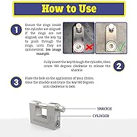 Vista 6 de Magmaus® RTL70 [Armoured] High Security Padlock – Heavy Duty Container Lock with 0.70” Shackle Clearance & 0.39” Thick Bolt – Weatherproof Outdoor