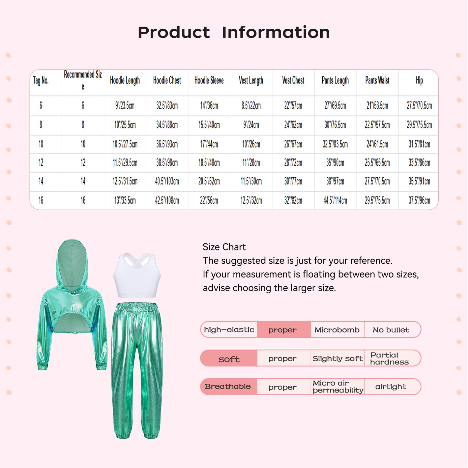 MSemis Tuta da Ginnastica Artistica Bambina 3 Pezzi Completo da Ballo di Strada Costume da Danza Moderna Jazz Hip Hop Hoodie Felpa con Cappuccio Canotta Pantaloni Sportivi