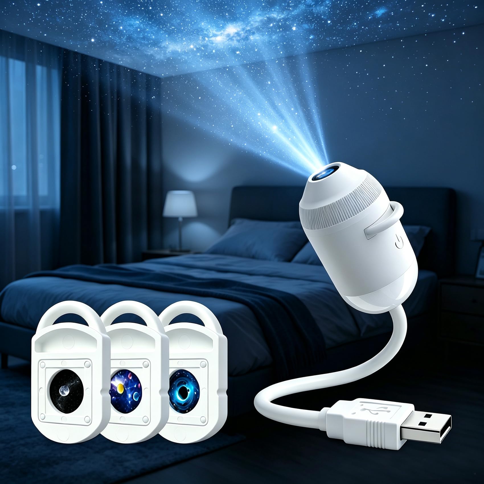 COMAUO NEXT GEN SMART PROJECTION HD 5D Holographic Night Light Projector