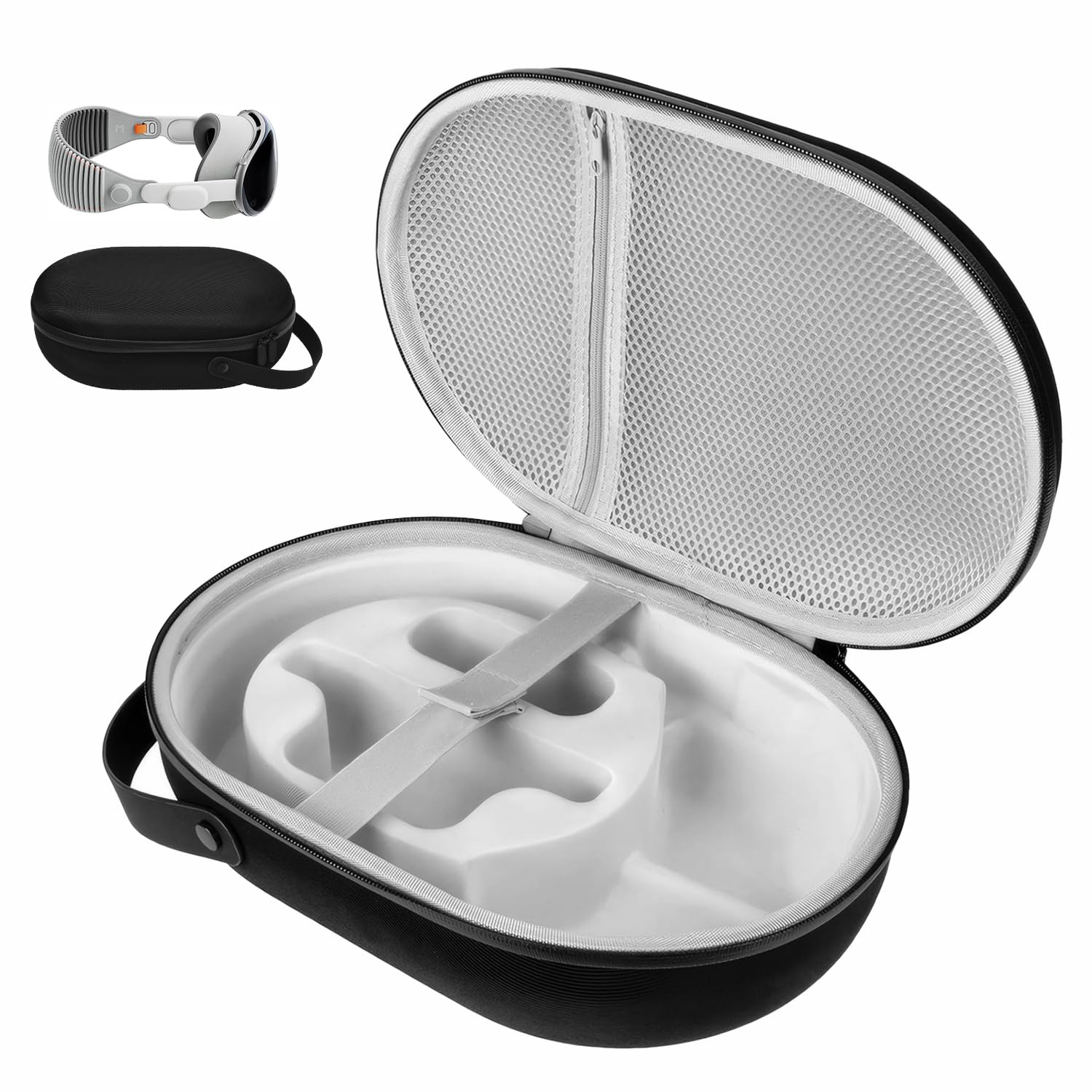 Carrying Case for Apple Vision Pro/Vision Pro M5, Shockproof Travel Hard Protective Cover Portable Storage Bag for Apple VR Headset and Accessories