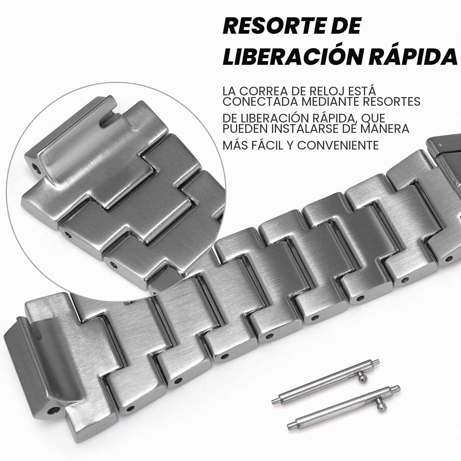 Correa de Reloj de Metal para Hombre Compatible con Casio GM-2100, Pulsera de Acero Inoxidable 316 Compatible con G-SHOCK GM2100B, Liberación Rápida