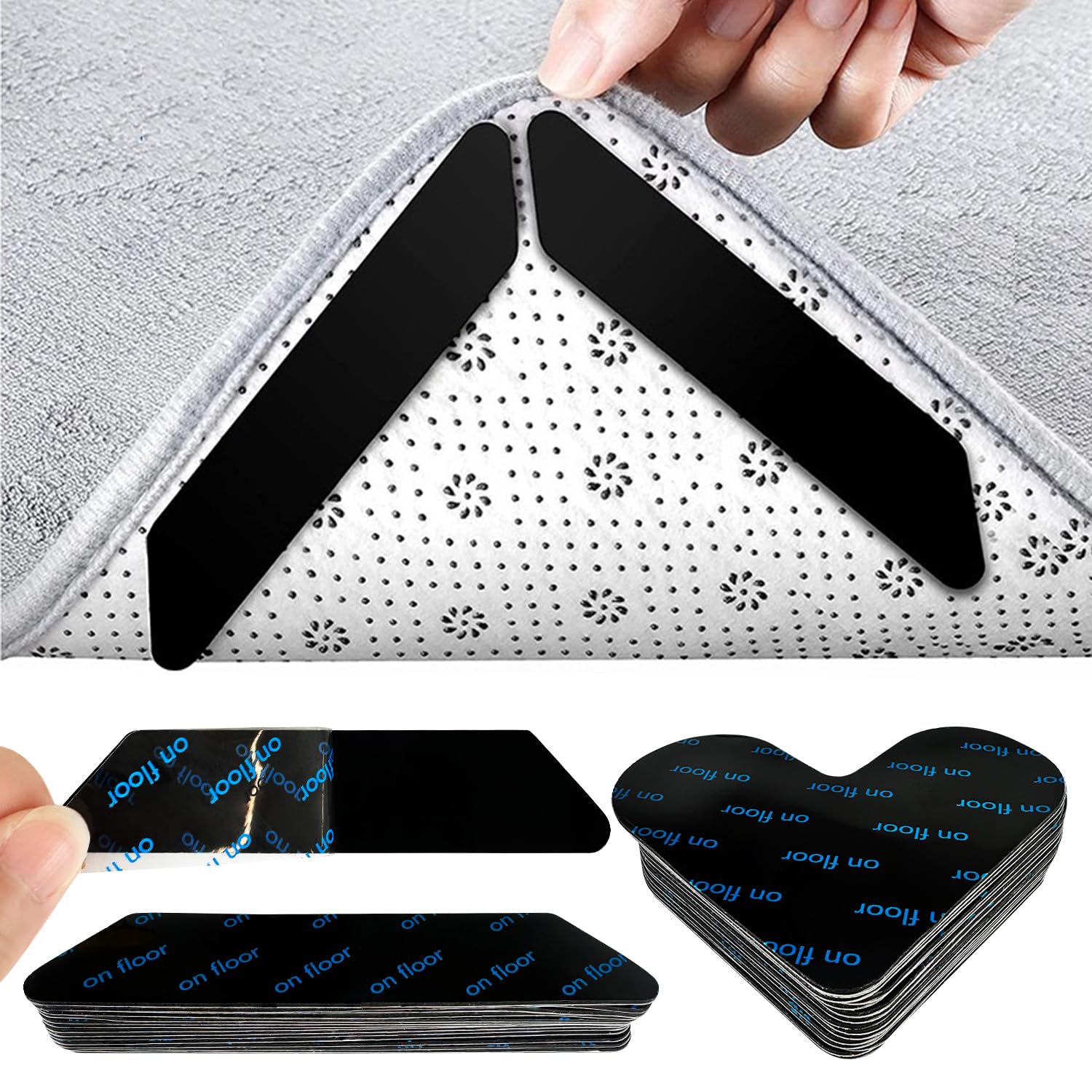 4 Antiscivolo Per Tappeti - Adesivi Sottotappeto, Per Legno, Piastrelle, Laminato - Foto 11