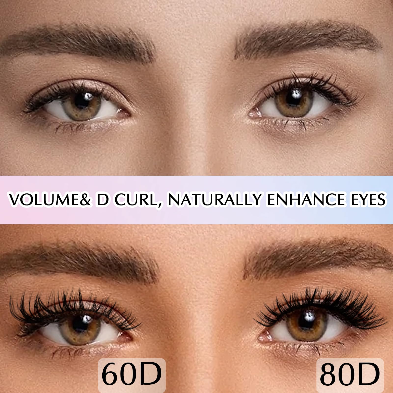 AIZUIWIY Cluster Lashes Natural Lash Extension Kit DIY Individual Lashes Wispy Lashes Fluffy Lash Extensions 60D 80D False Eyelashes with Lash Bond and Remover - Image 3