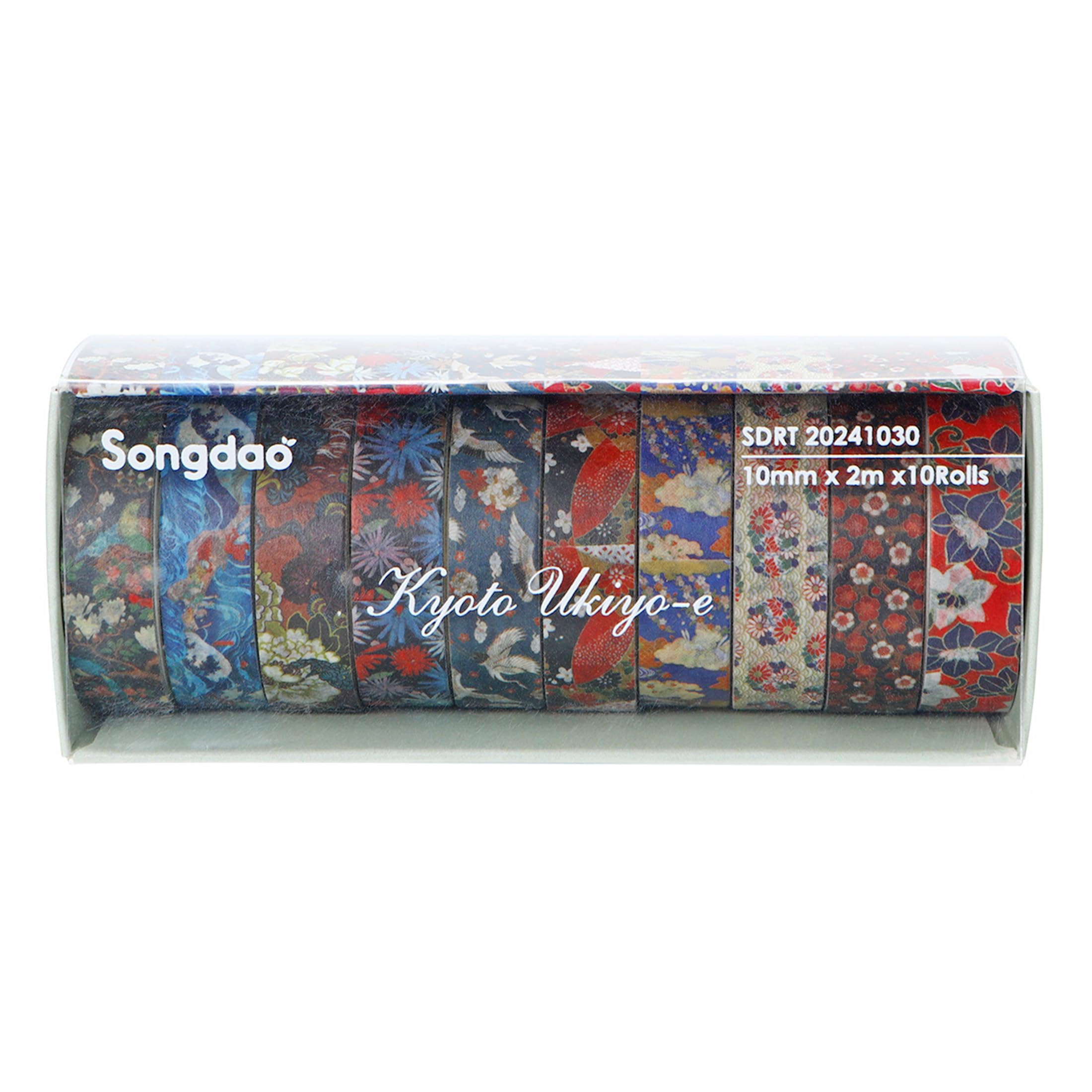 Ukiyo-e Washi Tape Set, 10 Rolls Traditional Patterns