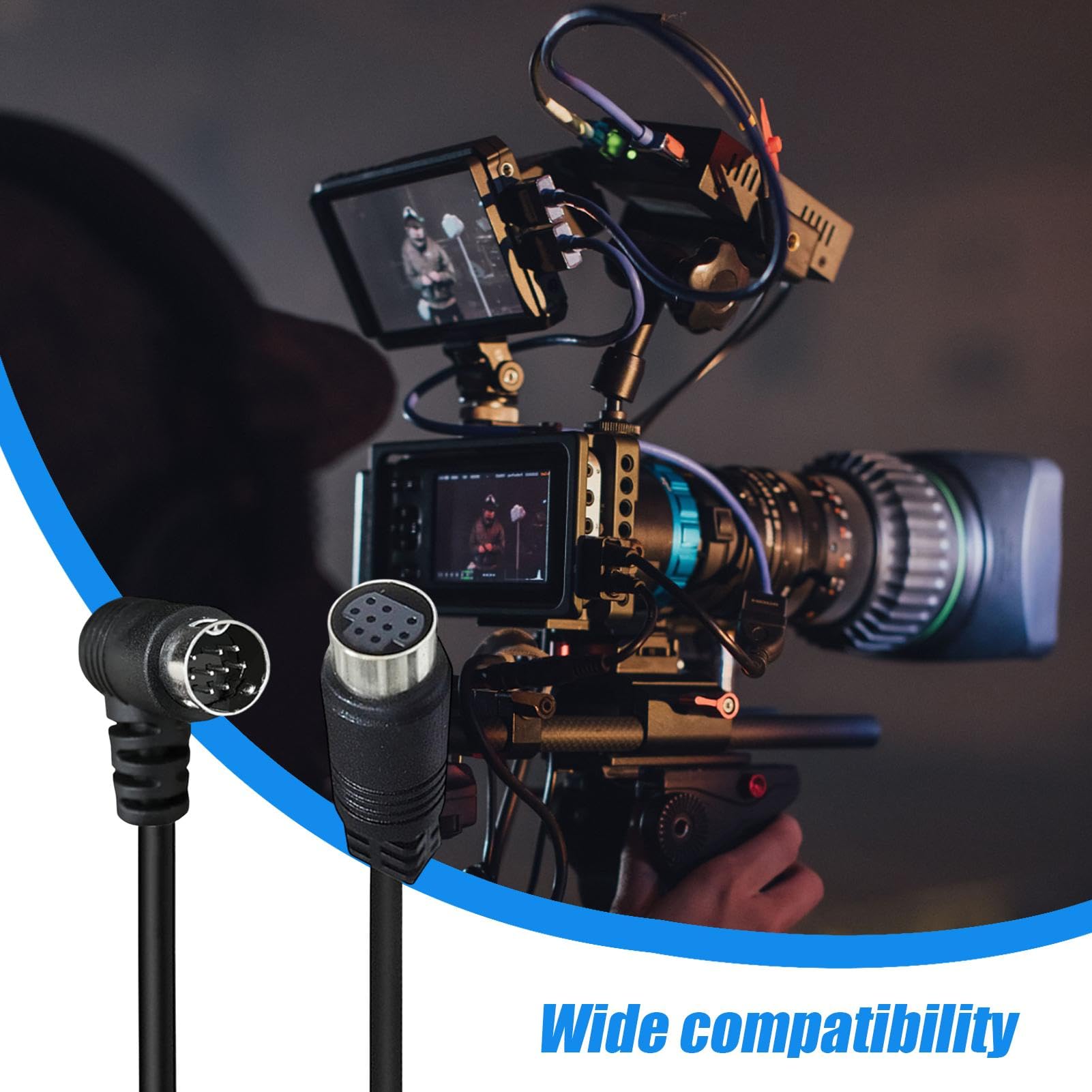 S-Video Cable - 70.8 Inch Male to Female Audio Cable, 9-Pin DIN Connector | Plug and Play Cord for TV Receiver, VCR, Monitor, Video and Audio Transfer Cable, Easy Setup & Reliable Signals