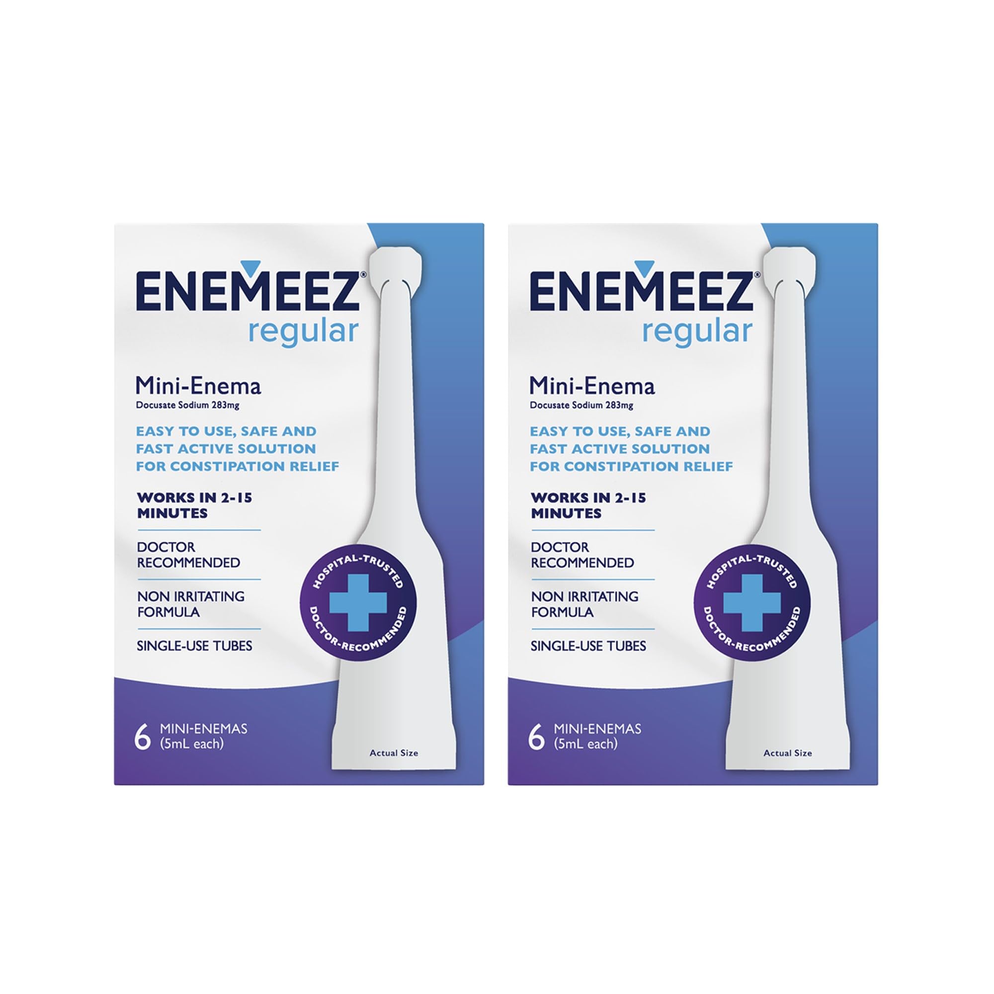 Enemeez Constipation Relief, 5ml Docusate Sodium Mini Enema 2 Boxes of 6