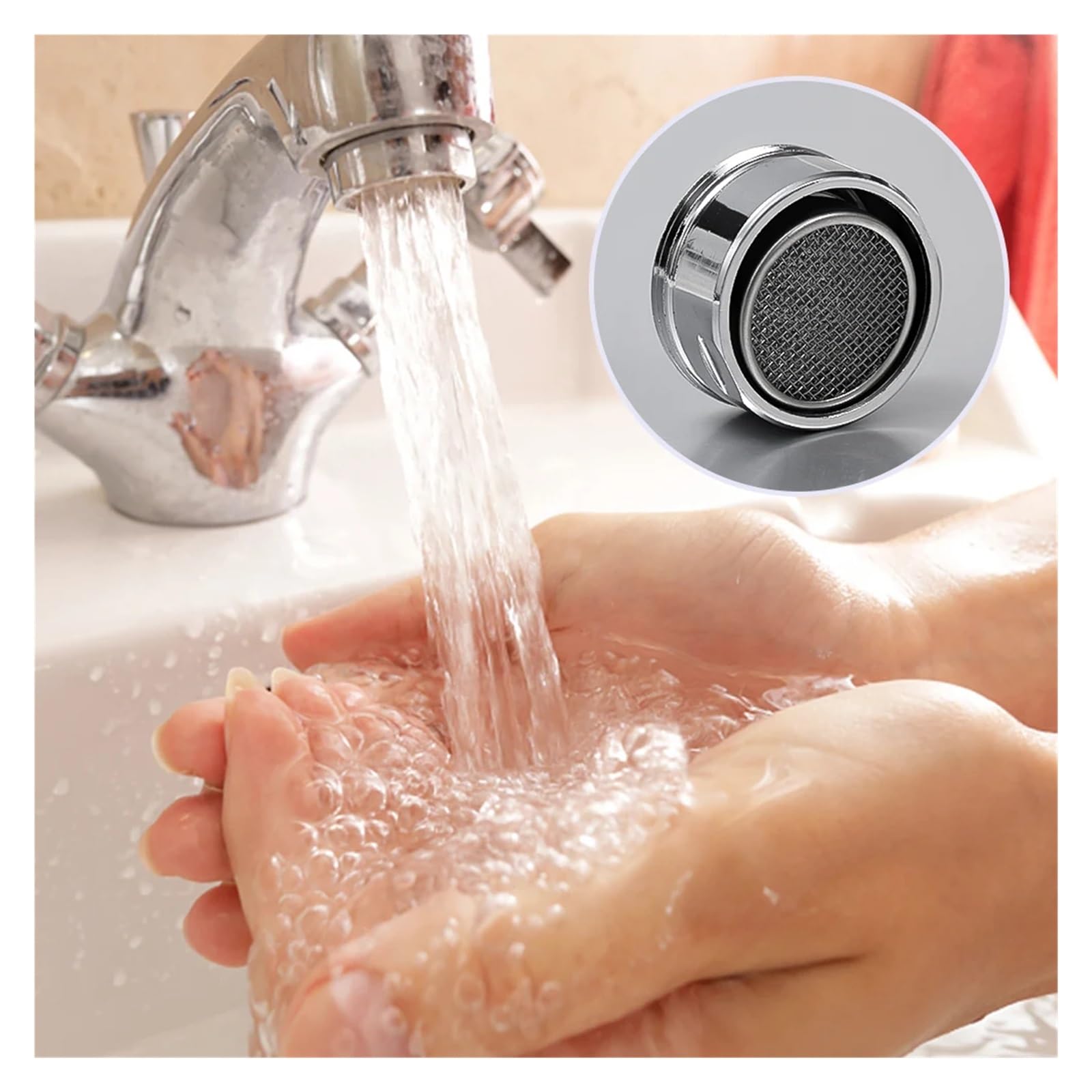 XYNSNDB 1-3 aireadores de Grifo de Repuesto para Ahorro de Agua, Boquilla de Filtro para Lavabo de Cocina, antisalpicaduras, Conector de Grifo de baño, burbujeador, fácil instalación (3 aireadores)