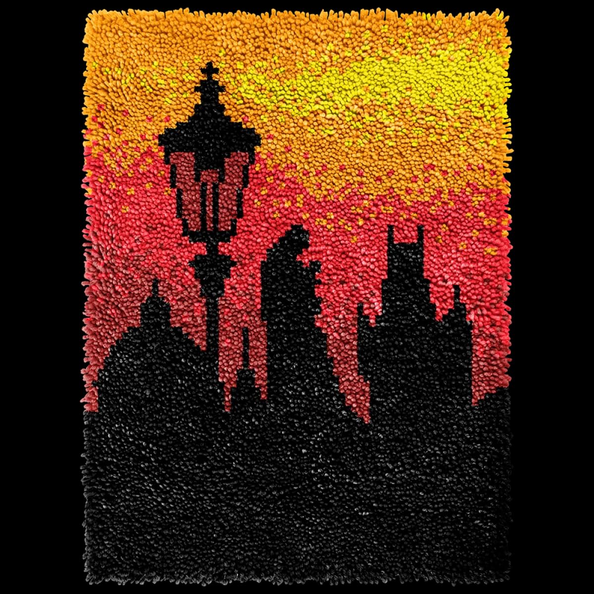 Diy Kit Manualidades Adultos Kit De Gancho De Pestillo Con Silueta De Ciudad，Paisaje De Fantasía，Alfombra Artesanal Para Hacer Manualidades Para Adultos Con Lienzo Impreso En Color，Jueg 23x35in