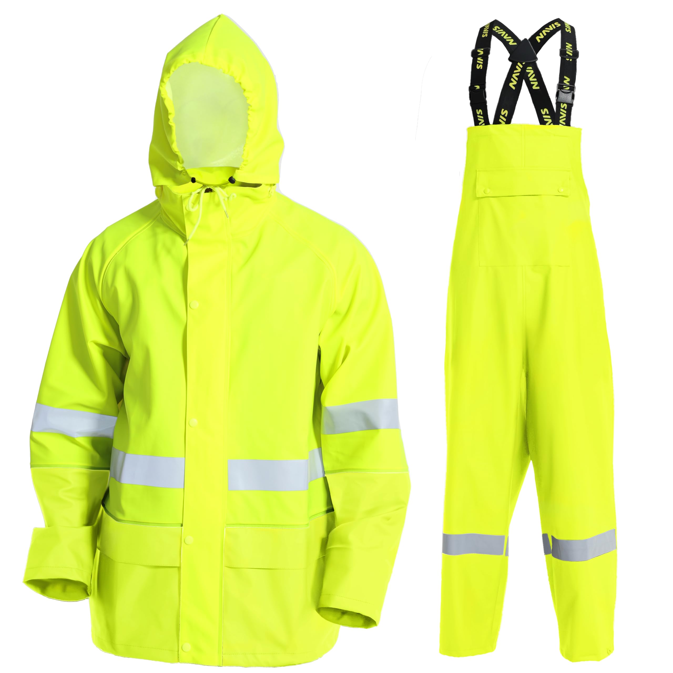 Bib Jacket Snapklik.com : FWG Mens Hi-Vis Rain Suit Combo - Waterproof ...