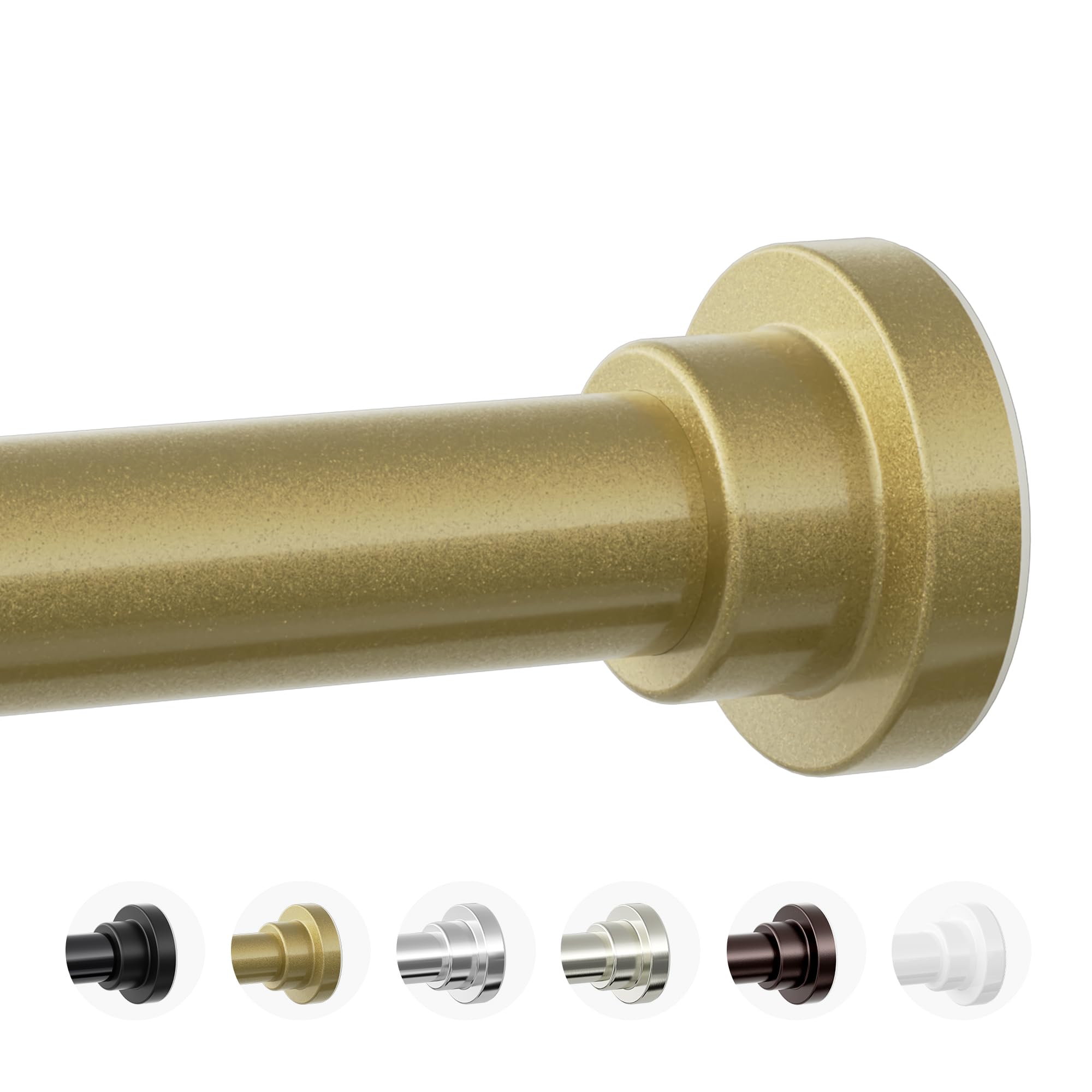 CorkLatta – Tringle de rideau de douche à ressort réglable en acier inoxydable de 79 à 203 cm, tige télescopique de 2,5 cm de diamètre, installation facile, sans rouille