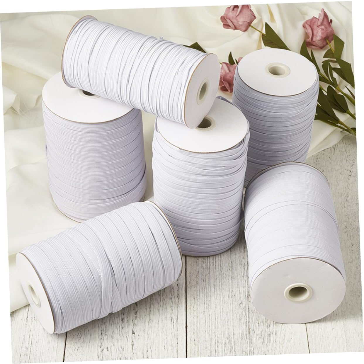 1rotolo Nastro Elastico Piatto Poliestere per Cucito e Decorazioni per Accessori Moda e