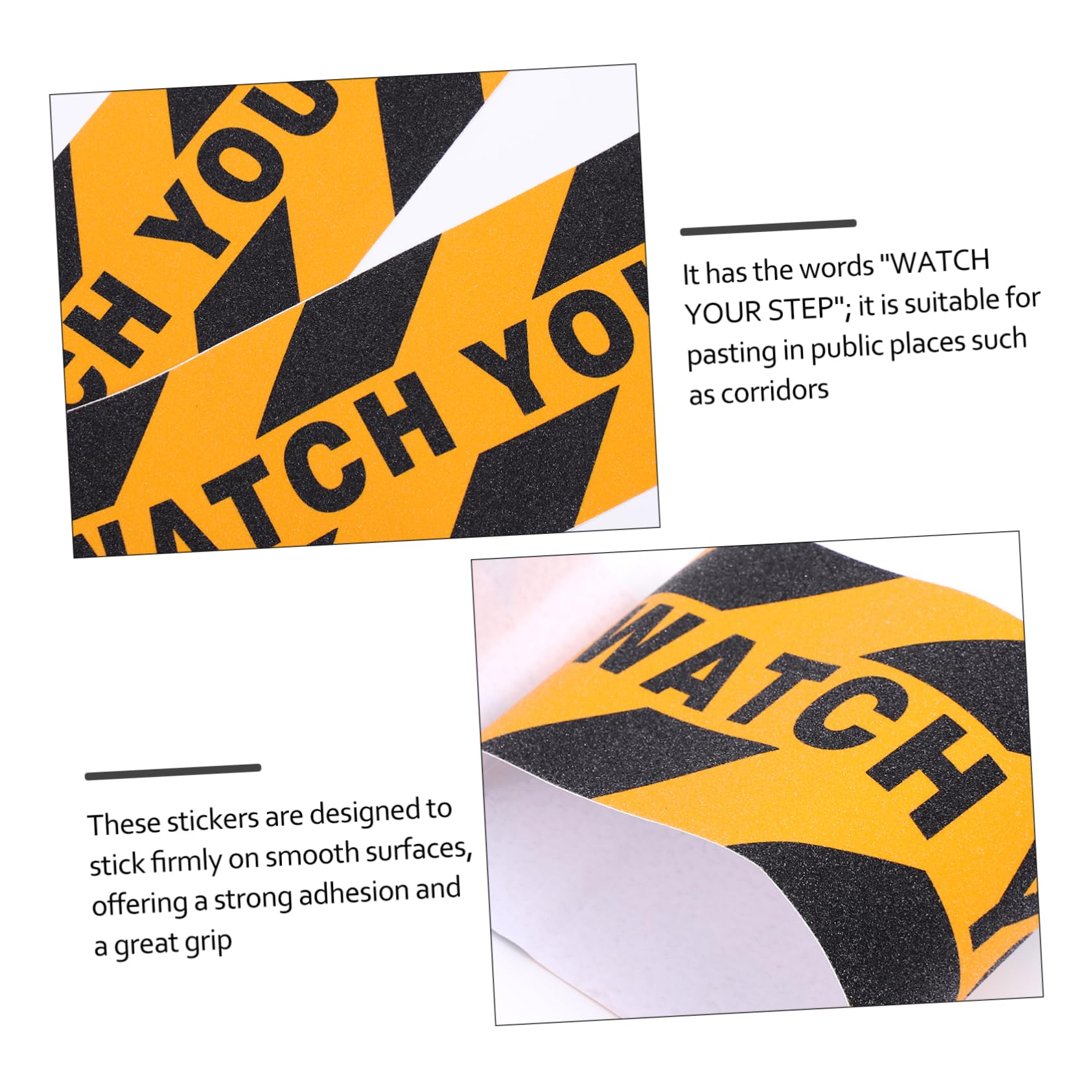 Zerodeko 2 Set Nastro Antiscivolo Adesivo Sticker Antiscivolo Per Scale E Caution Sticker Per Maggiore Sicurezza Ed Esterni 4 Pezzi*2