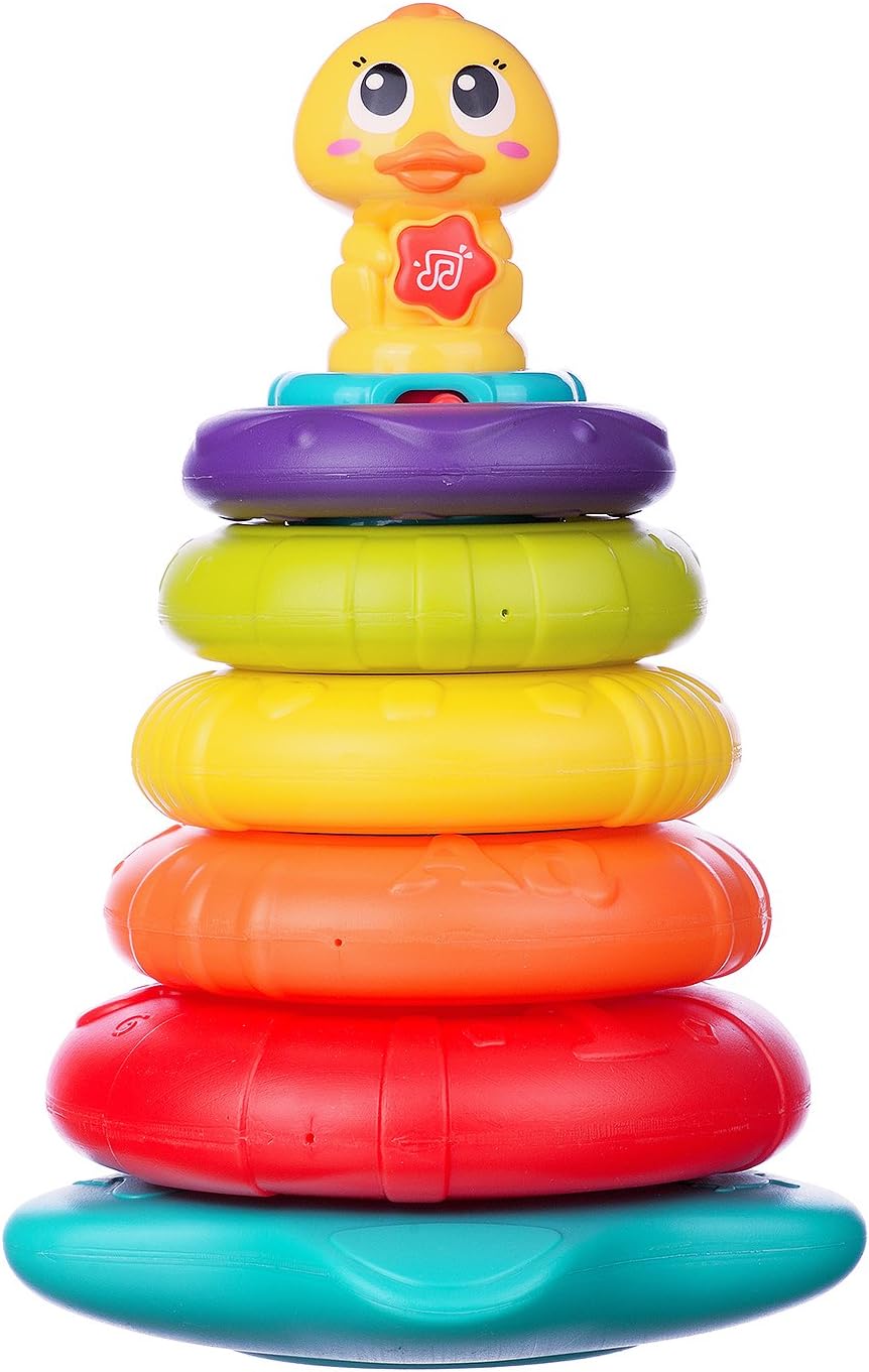 Stacking Musical Light Up Baby Toys 6 to 12 Months Infant Learning Educational Developmental Activity Electronic Toys (Multicolored)