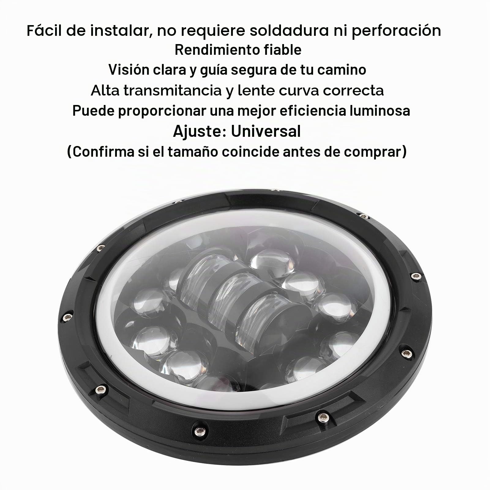 KIMISS Faros delanteros para motocicleta, luz de trabajo LED redonda de 7 pulgadas, 90W, IP67, impermeable, 6000K, juego universal para motocicleta, Plug-N-Play, extremadamente brillante