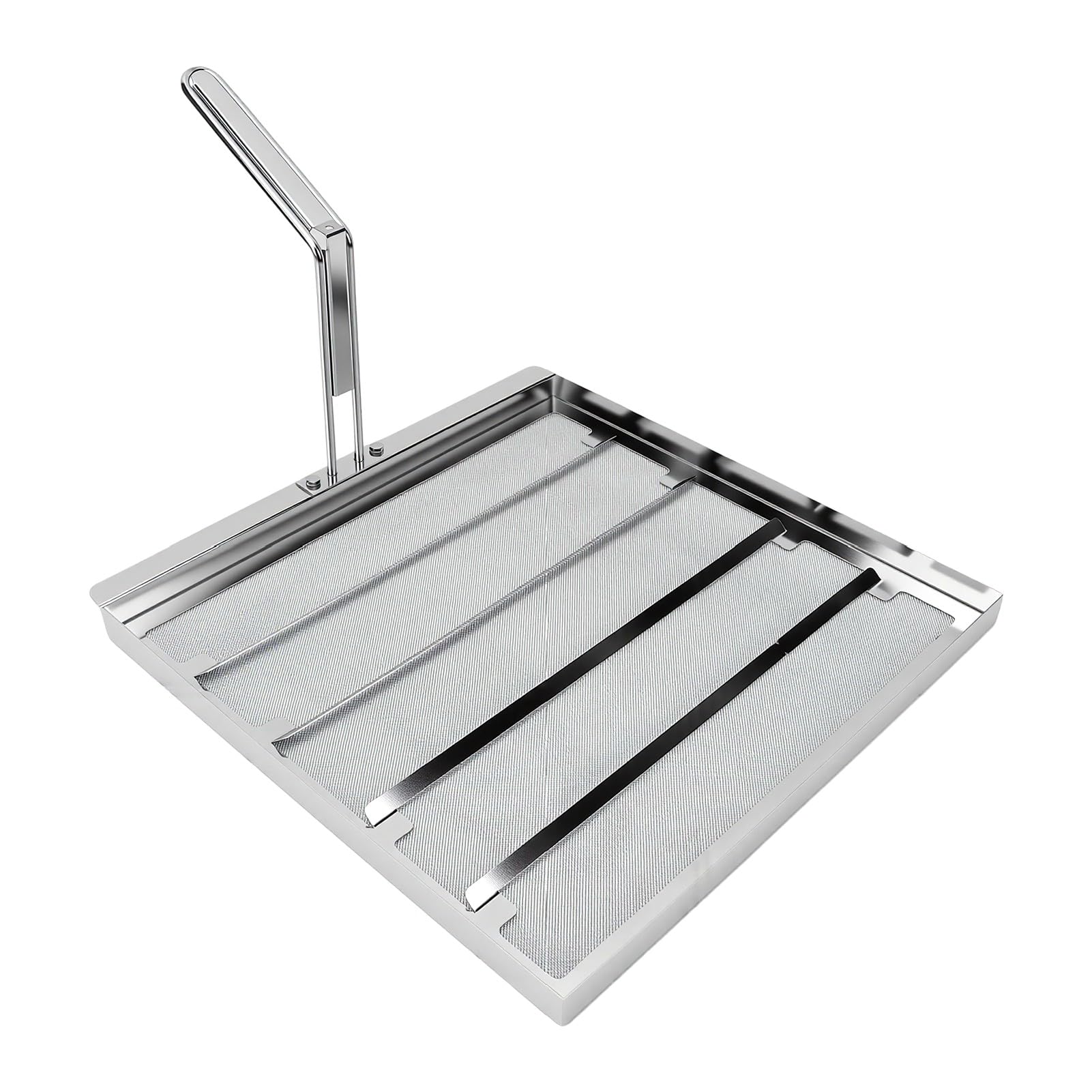 Asixxsix Filtro per Friggitrice Commerciale, 35x35x2 Cm | Acciaio Inossidabile, Maglia da 500 Micron, Maniglia Rimovibile, Sonda di Temperatura e Termostato, per Ristorante