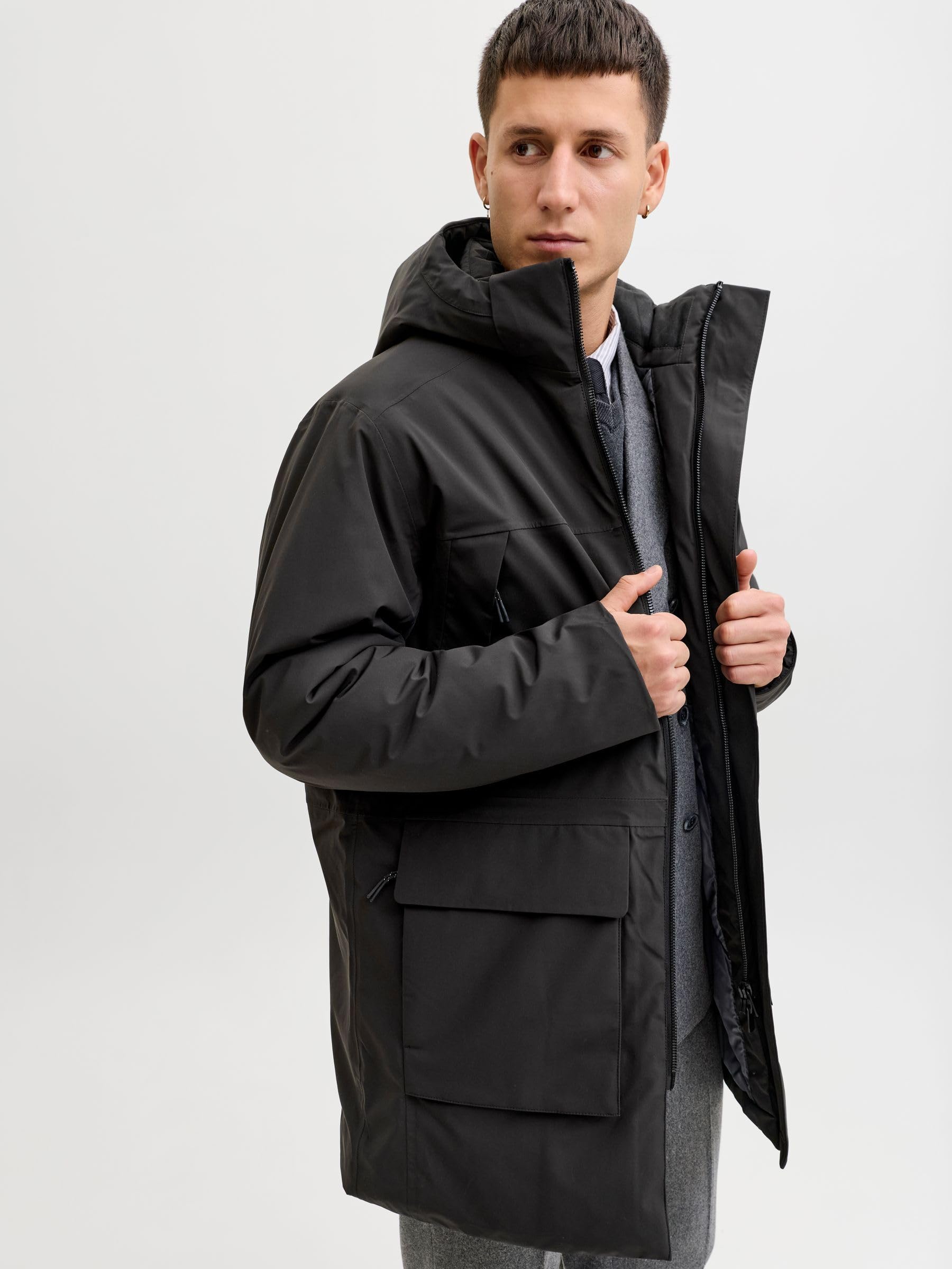 JACK & JONES Parka męska, czarny, XL