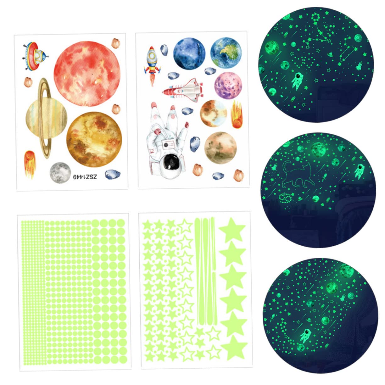Toyvian 12blätter Glow in The Dark Wandaufkleber Wandtattoos Für Kinderzimmer Teiliges Wasserfest Für Und Deckenverzierung Nachtlicht Für Schlafzimmer Und Spielzimmer