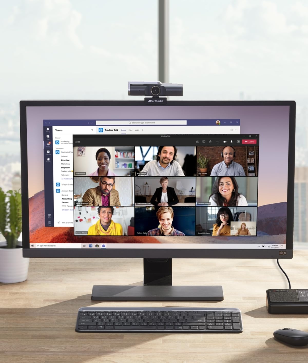 AVerMedia 4K UHD Business Webcam PW515, Enfoque automático, ePTZ, Control de Gestos, HDR y reducción de Ruido 3D, Campo de visión Variable para Zoom, Equipos, Skype, portátil y MacBook, Color Negro