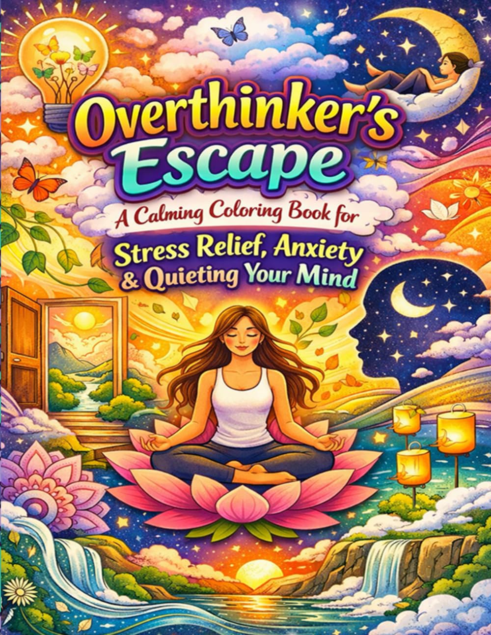 Overthinker’s Escape: A Calming Coloring Book for Stress Relief, Anxiety & Quieting Your Mind