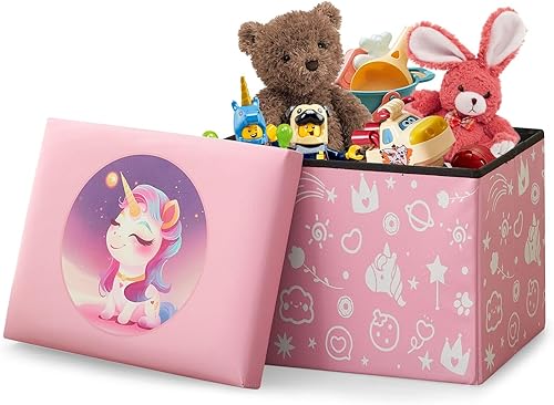 BRIAN & DANY Contenedores de almacenamiento de juguetes, caja de juguetes con tapas para niños, baúl de juguetes organizador de almacenamiento para