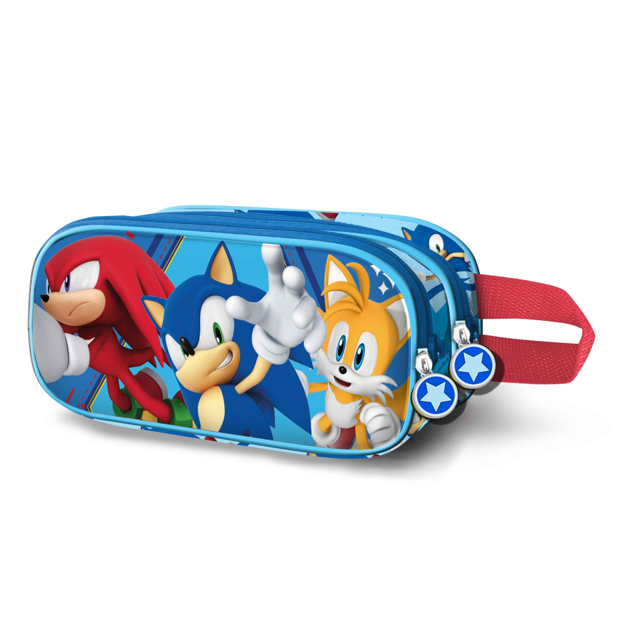 Karactermania Sonic The Hedgehog Heroes-3D Double Pencil Case, Blue, 22 x 10 cm