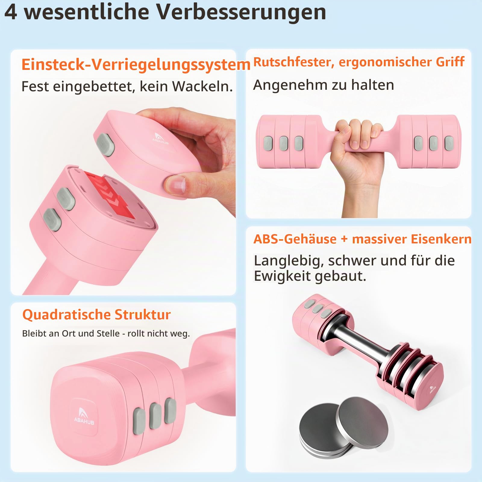 Abahub Hanteln Verstellbar Dumbbell Set Kurzhantel 2er Set je 1-2,5 kg
