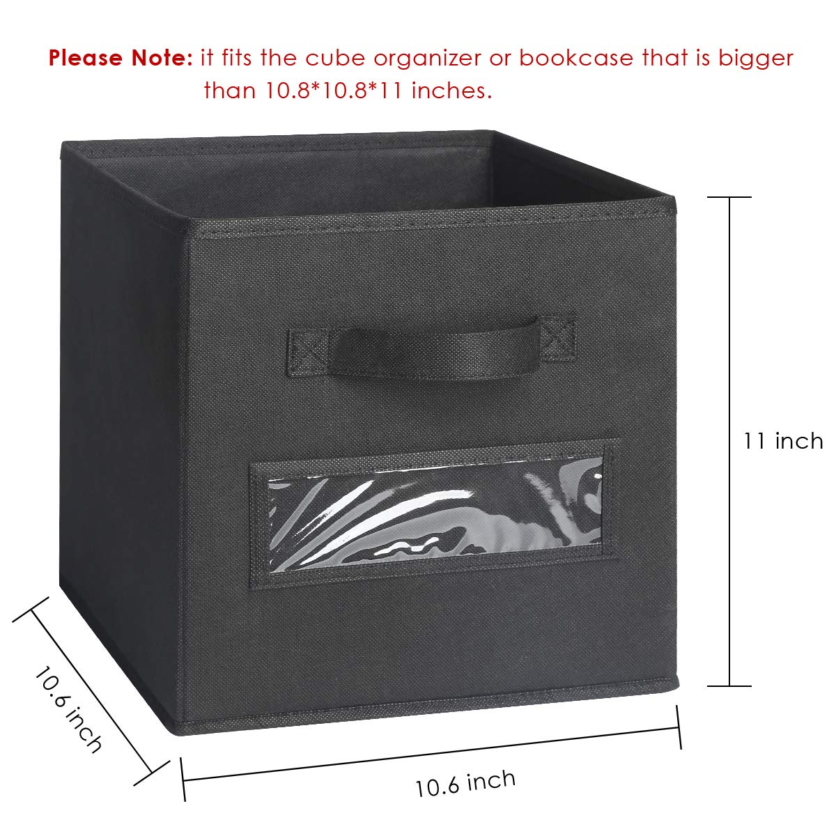 TomCare 8Pack Storage Cubes Foldable Fabric Cube Storage Bins with 10 Label Window Cards Cloth