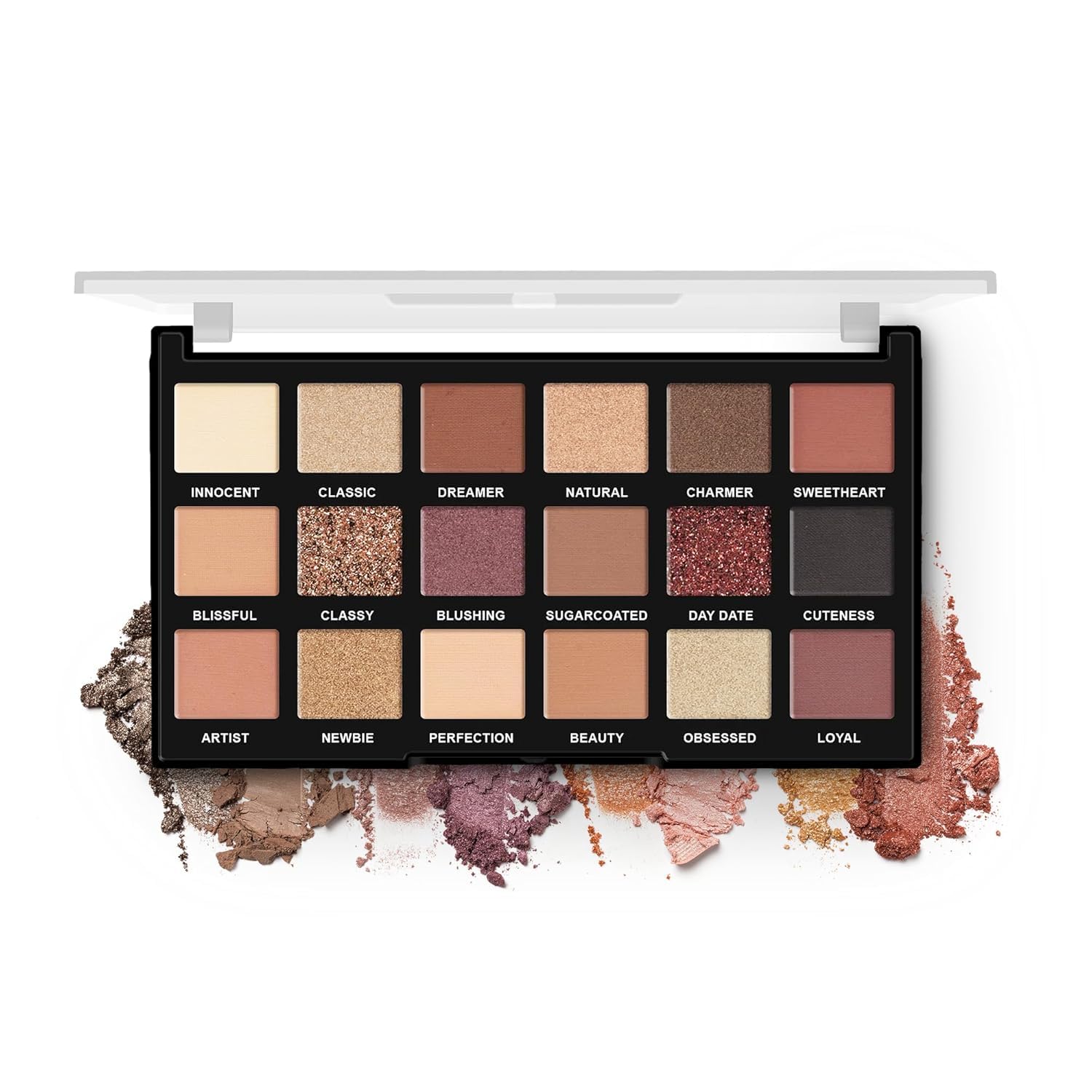 Play N Blend Eyeshadow Palette | Matte & Shimmer Finish | Super-fine Particles | 18 Trendy Colours | Available in 2 Variants | Blends Easily - 20g (Day Dreamer - Shade 01)-image-6