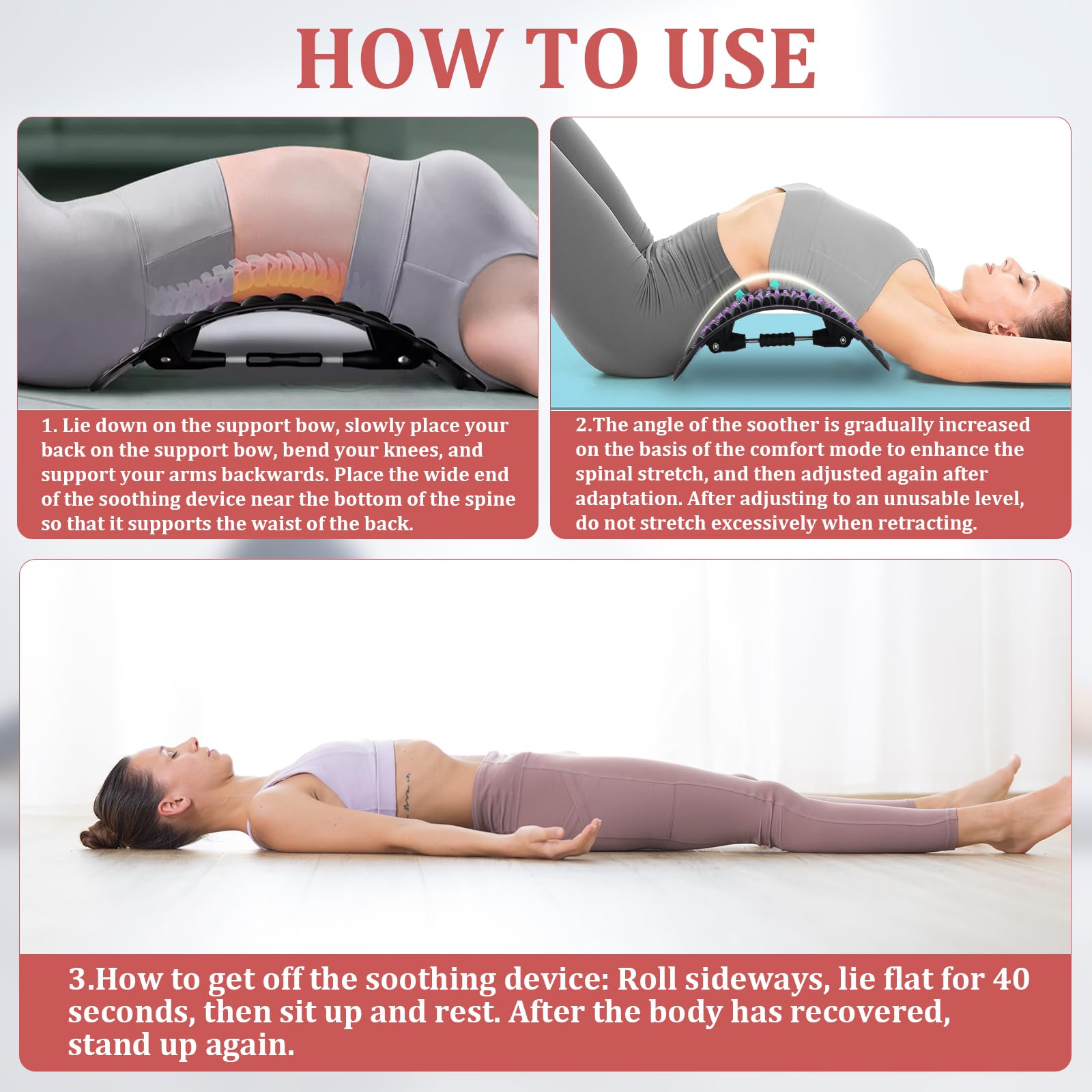 Étirement dorsal réglable avec points de massage, étireur dorsal pour la maison, accessoires de yoga, relaxation et correction de la posture