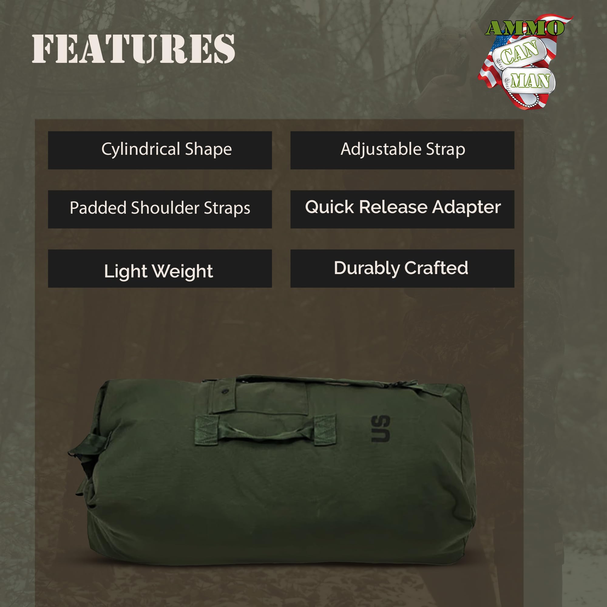 Official US Military Army Navy Surplus Duffle Duffel Bag | Duffle