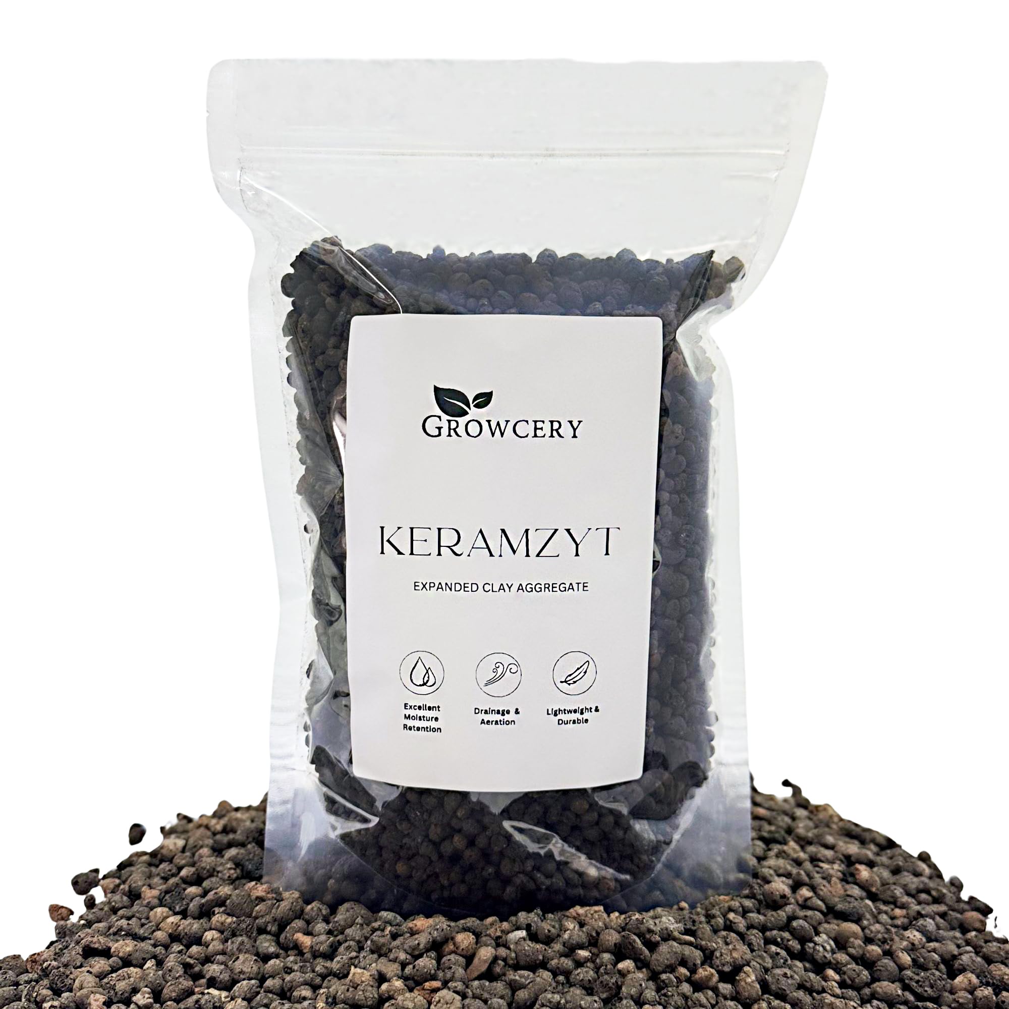 Premium Keramzyt For Plant Pots - Expanded Clay Aggregate 4mm - 10mm | Superior Drainage, Moisture Retention & Lightweight, Eco-Friendly Growing Medium for Enhanced Root Aeration & Plant Health (2L)