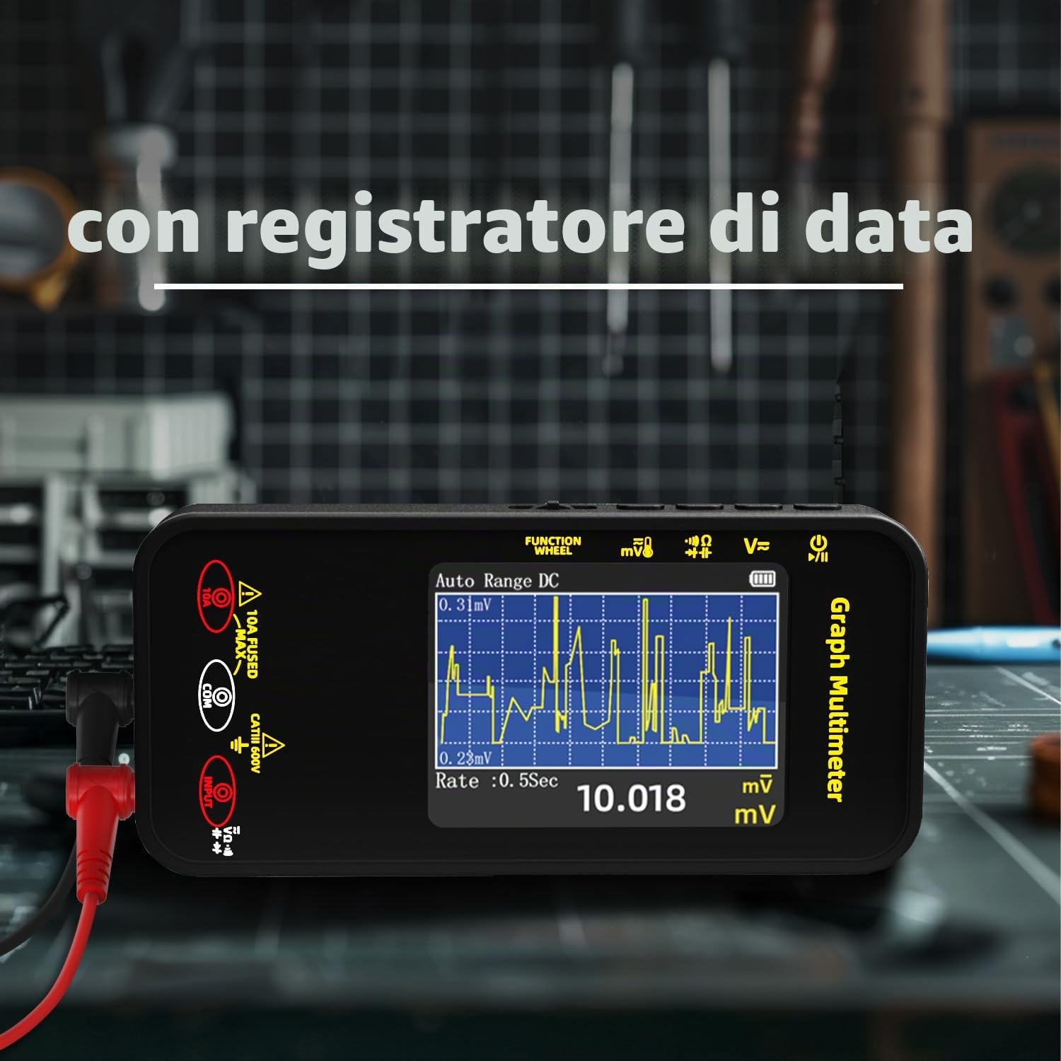 BSIDE S500 Multimetro Digitale 20000 Conteggi Multimetro Grafico Tascabile TRMS 1000V 10A con Schermo Rotante a Colori, Tester Elettricista di Corrente Tensione Millivolt AC Peak Capacità Temperatura