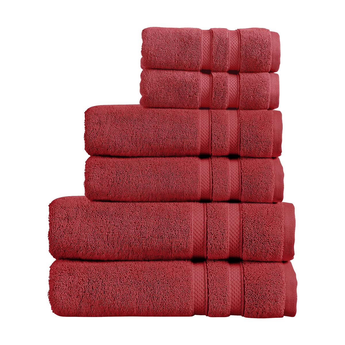 Christy Chroma Family Towel Set | Set of 6 | 2 Hand 2 Bath 2 Bath Sheets | Highly Absorbent Heavyweight 675GSM | Bold and Bright | Soft Smooth Shower Towels | 100% Cotton | Rouge Red