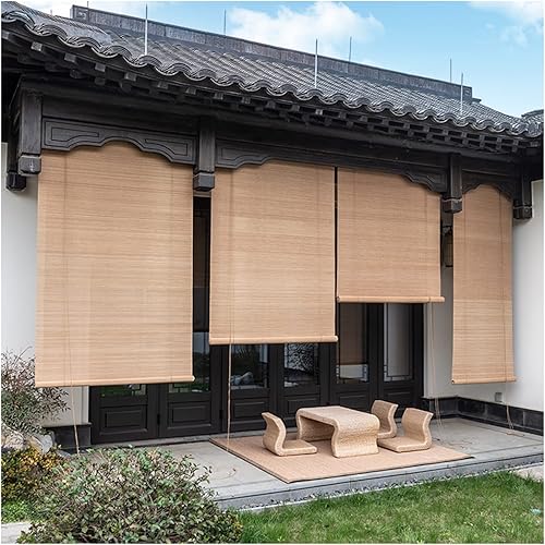 Persianas enrollables de bambú, persianas enrollables de bambú, persianas de bambú retro, persianas enrollables de bambú, para patio, terraza,