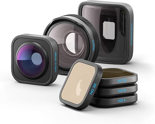GoPro HB-Series Lens Collection (HERO13 Black) - Includes Ultra Wide Lens Mod, Macro Lens Mod, Anamorphic Lens Mod, ND Filter 4-Pack (ND4, ND8, ND16 and ND32), and Premium Semi-Hard Case