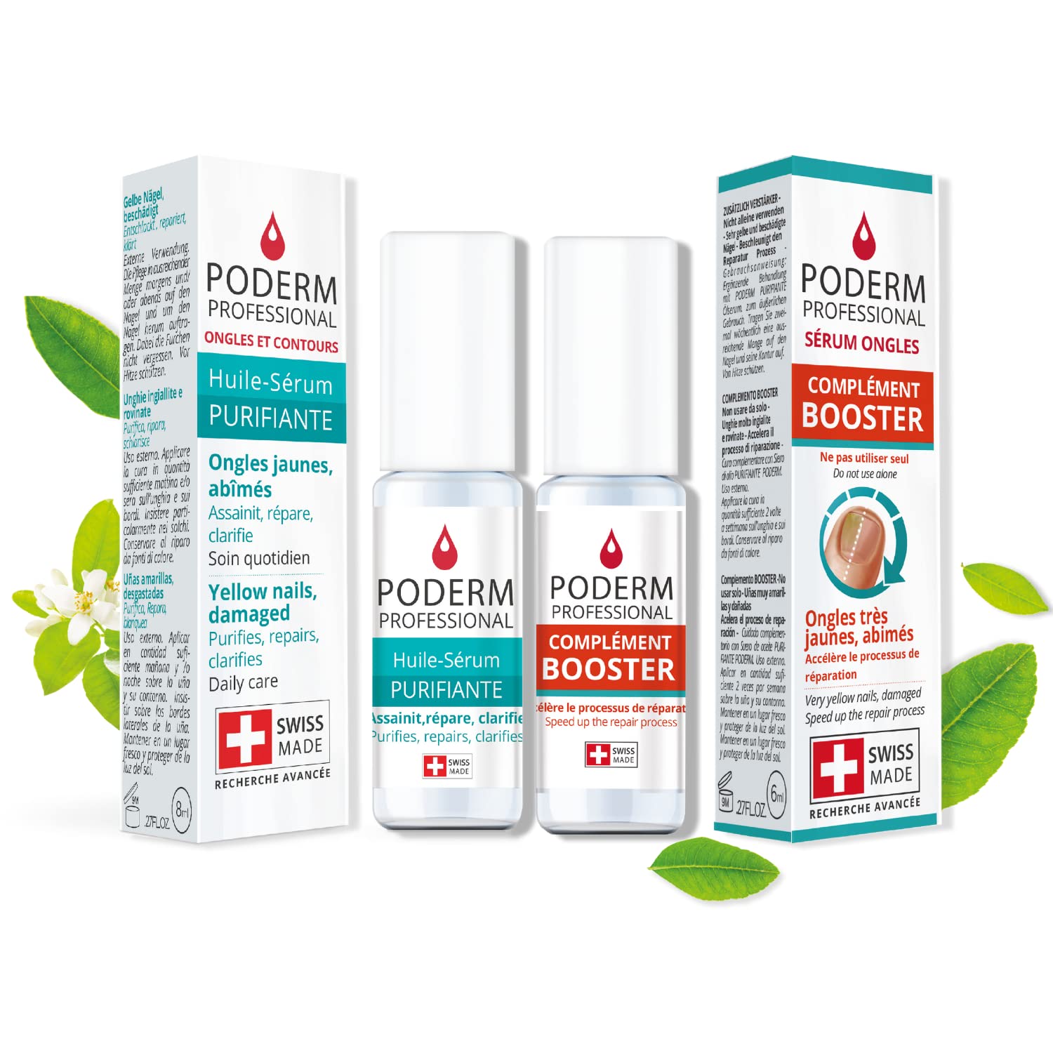 PODERM - PACK OF 2 SEVERE FUNGAL INFECTION PRODUCTS - Special comprehensive treatment for difficult to treat fungal infections - Professional foot/hand treatment - Quick & easy - Swiss Made