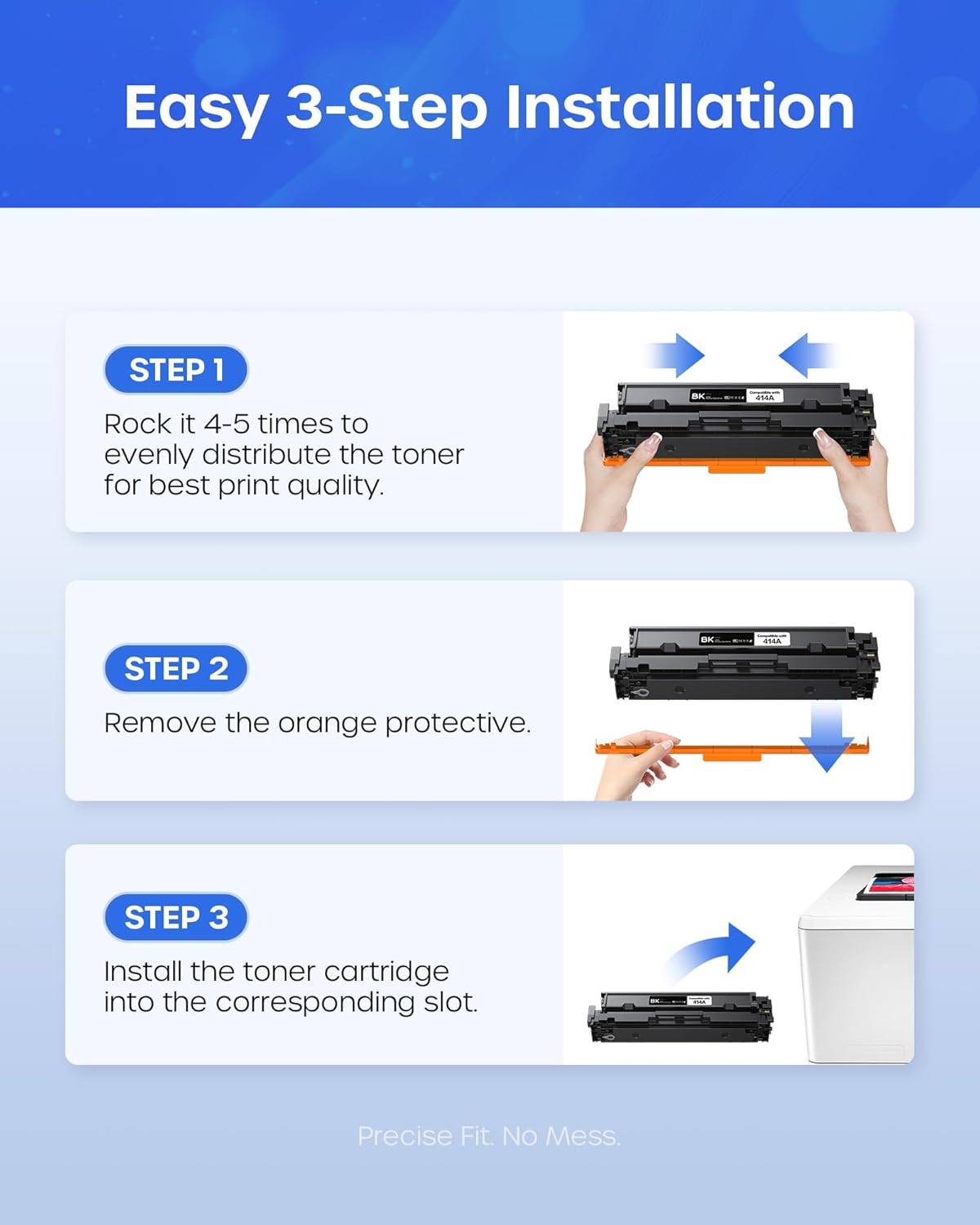 414A Toner Cartridges 4 Pack MFP M479fdw with Chip Compatible for HP 414A 414X 414 High Yield for Color LaserJet Pro MFP M479fdw M479fdn M479dw M479dn M454dn M454 Printer (Black Cyan Yellow Magenta)